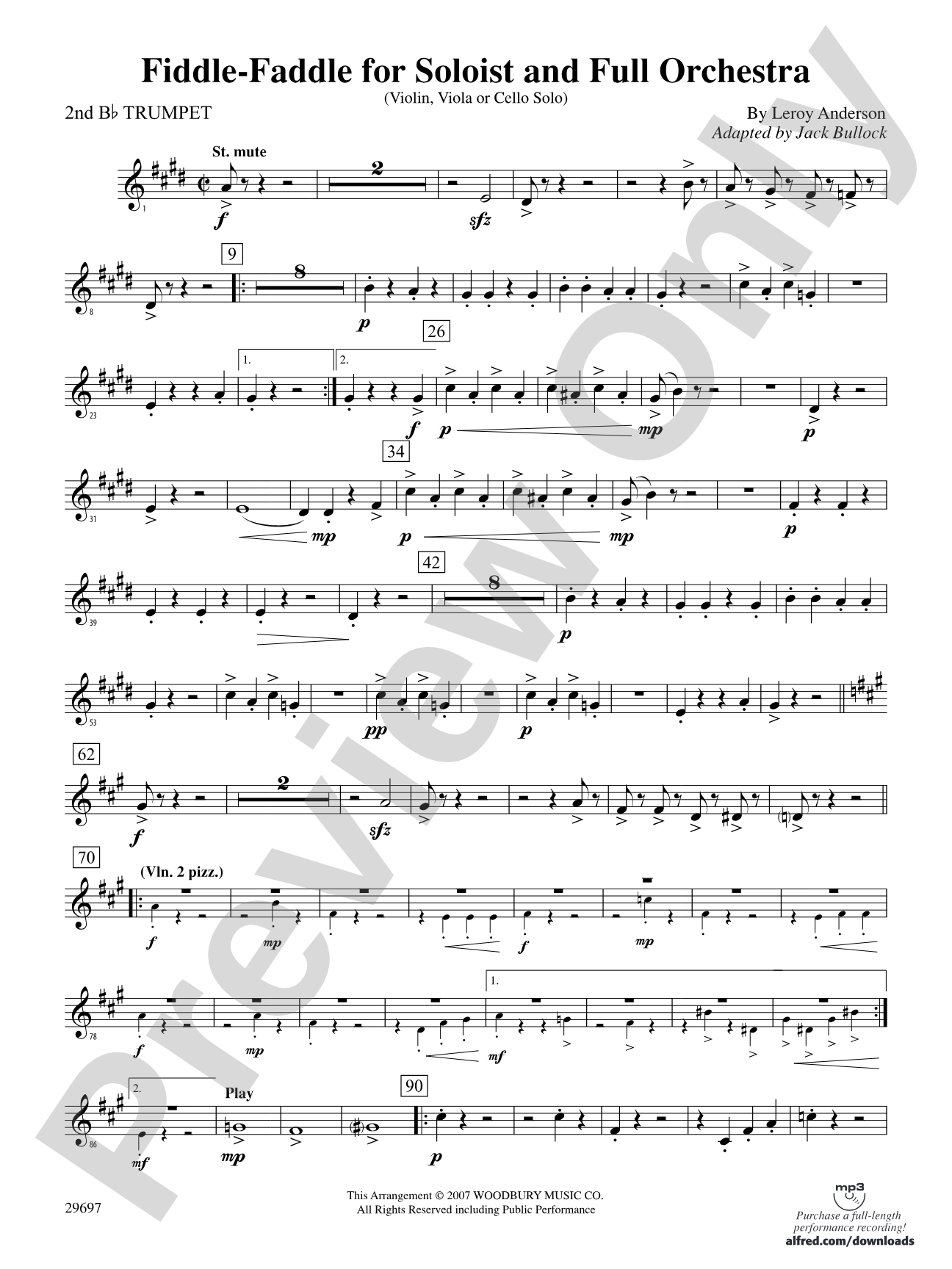 Fiddle-Faddle for Soloist and Full Orchestra: 2nd B-flat Trumpet