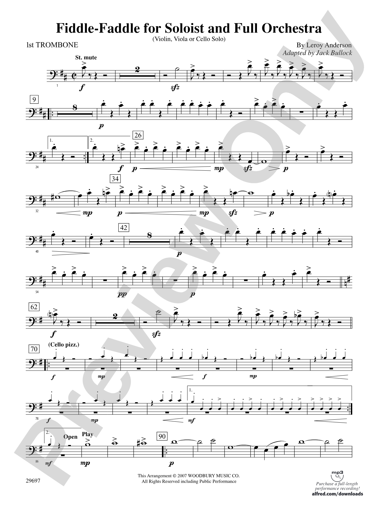 Fiddle-Faddle for Soloist and Full Orchestra: 1st Trombone