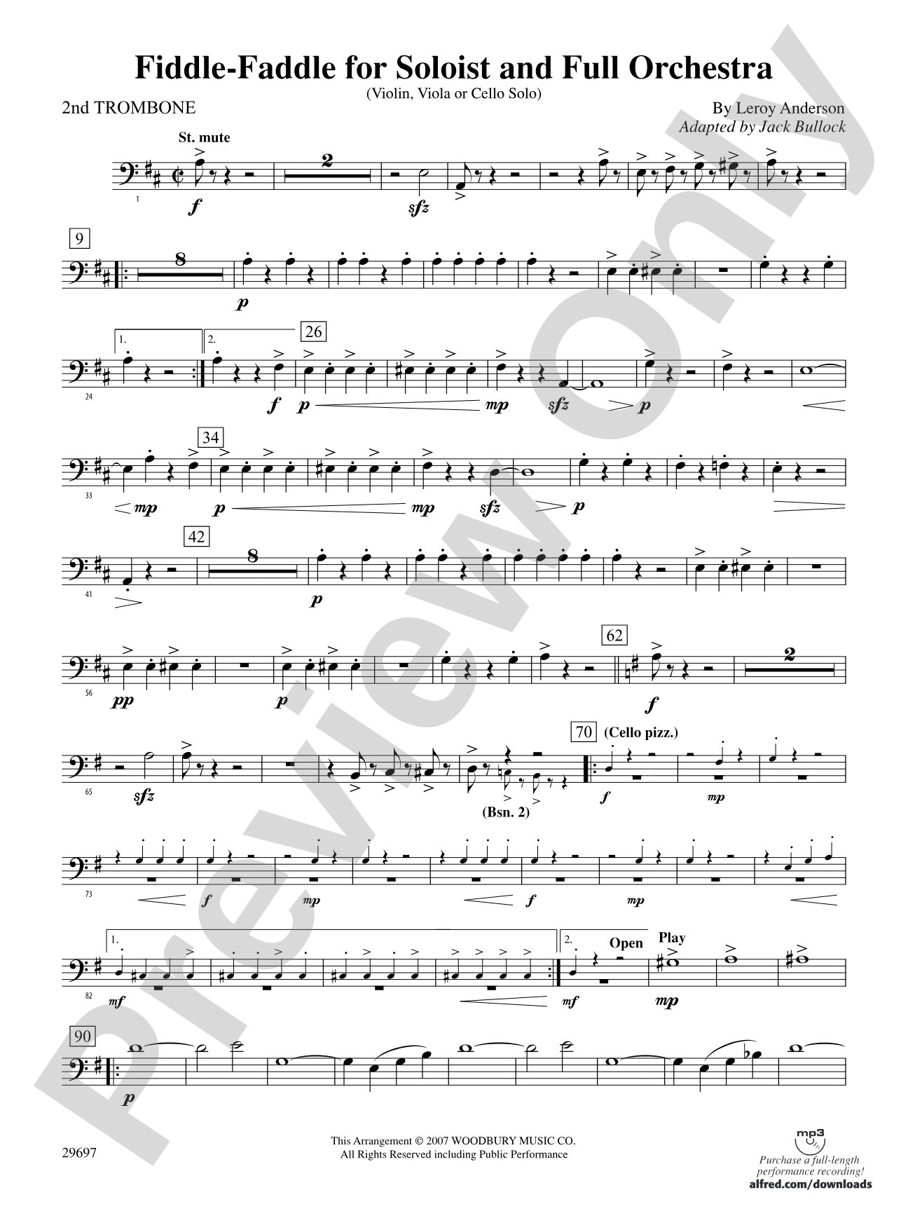 Fiddle-Faddle for Soloist and Full Orchestra: 2nd Trombone