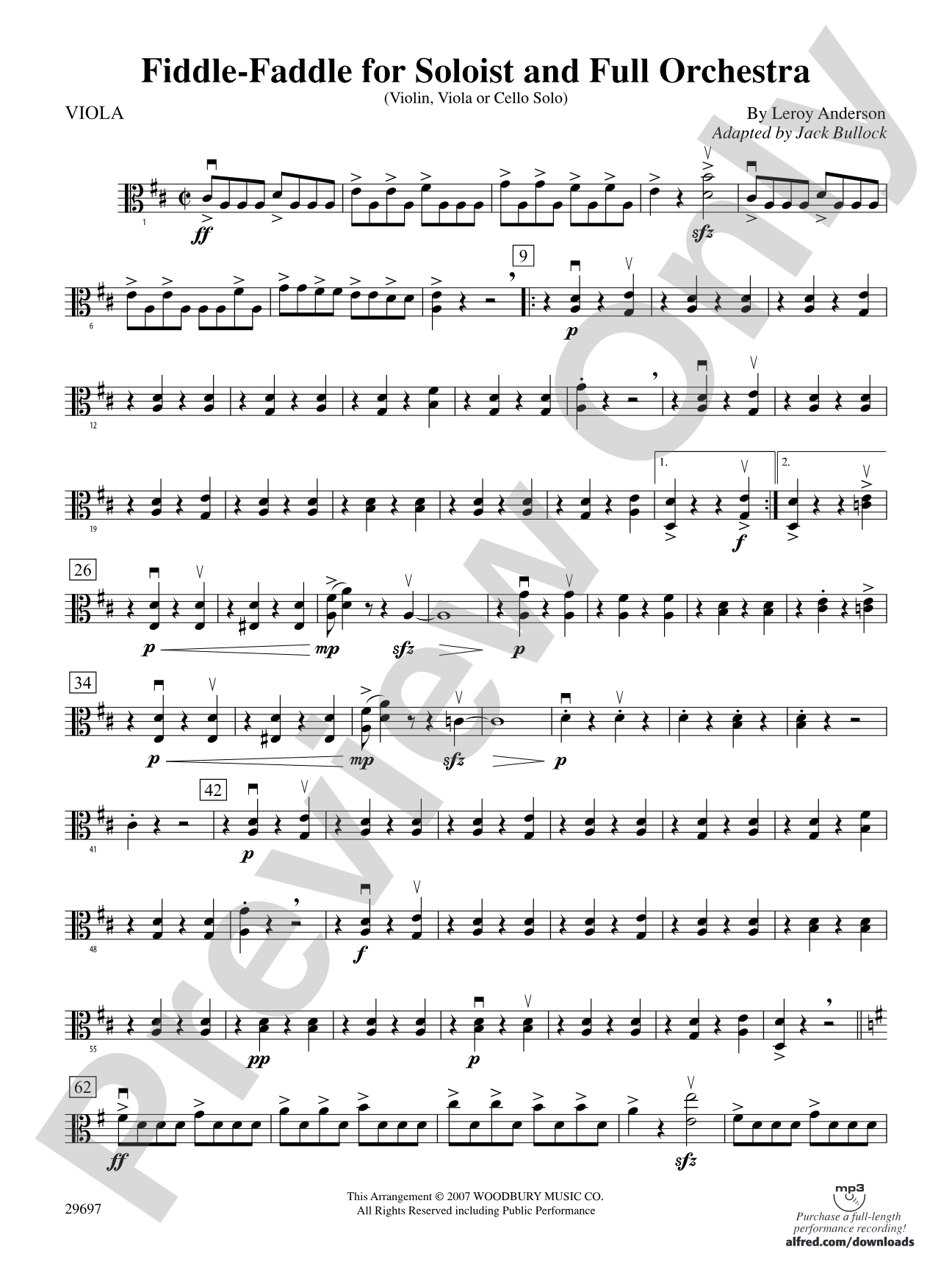 Fiddle-Faddle for Soloist and Full Orchestra: Viola