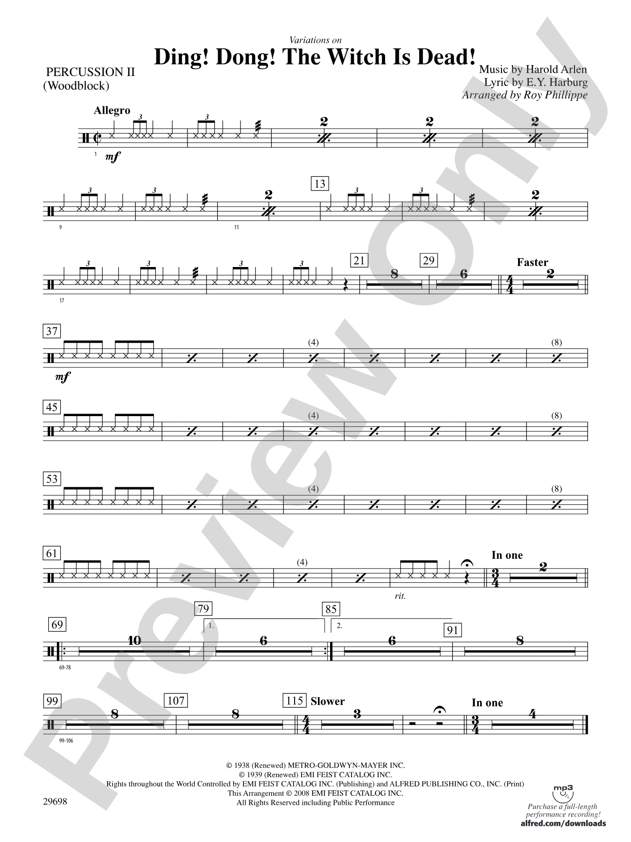 Variations on Ding! Dong! The Witch Is Dead!: 2nd Percussion
