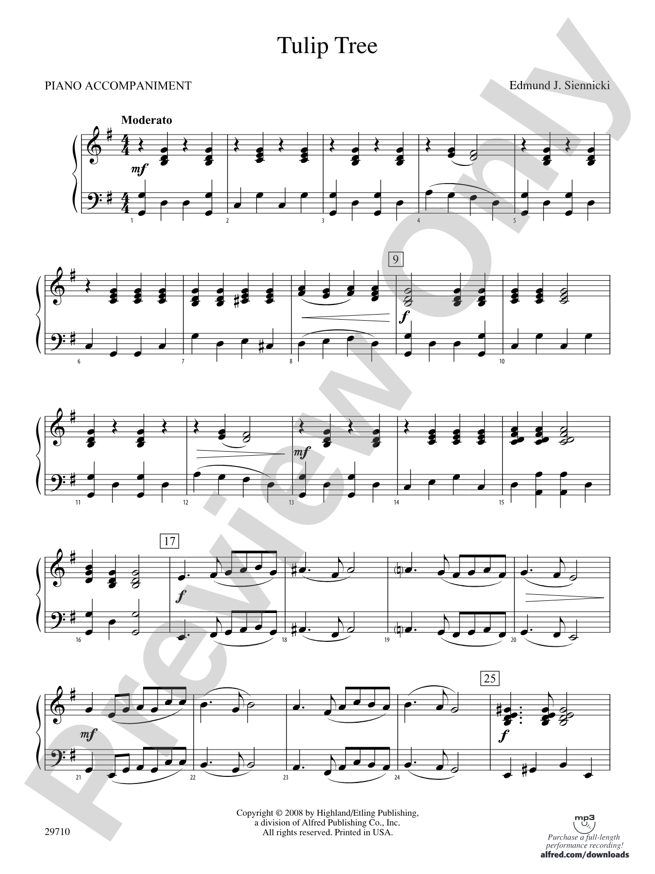 Tulip Tree: Piano Accompaniment