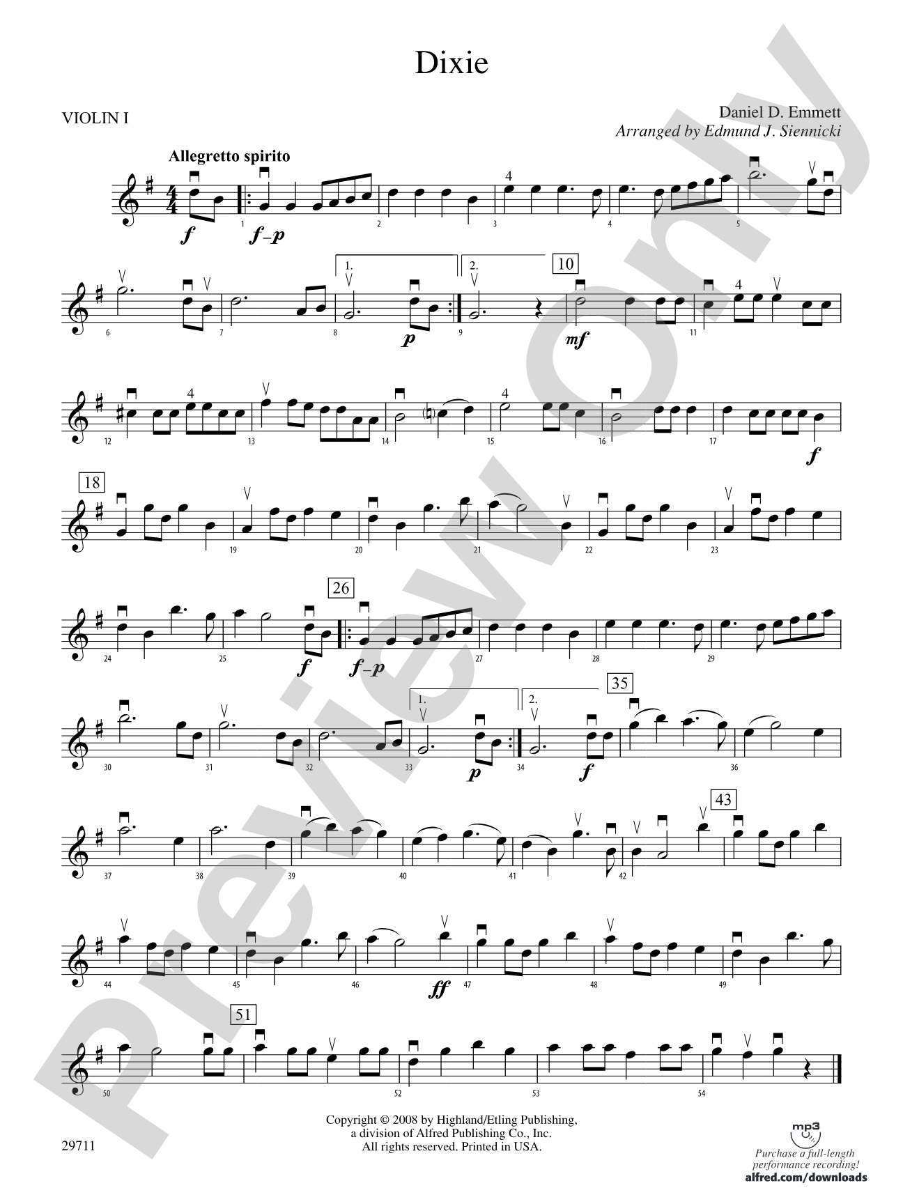 Dixie: 1st Violin