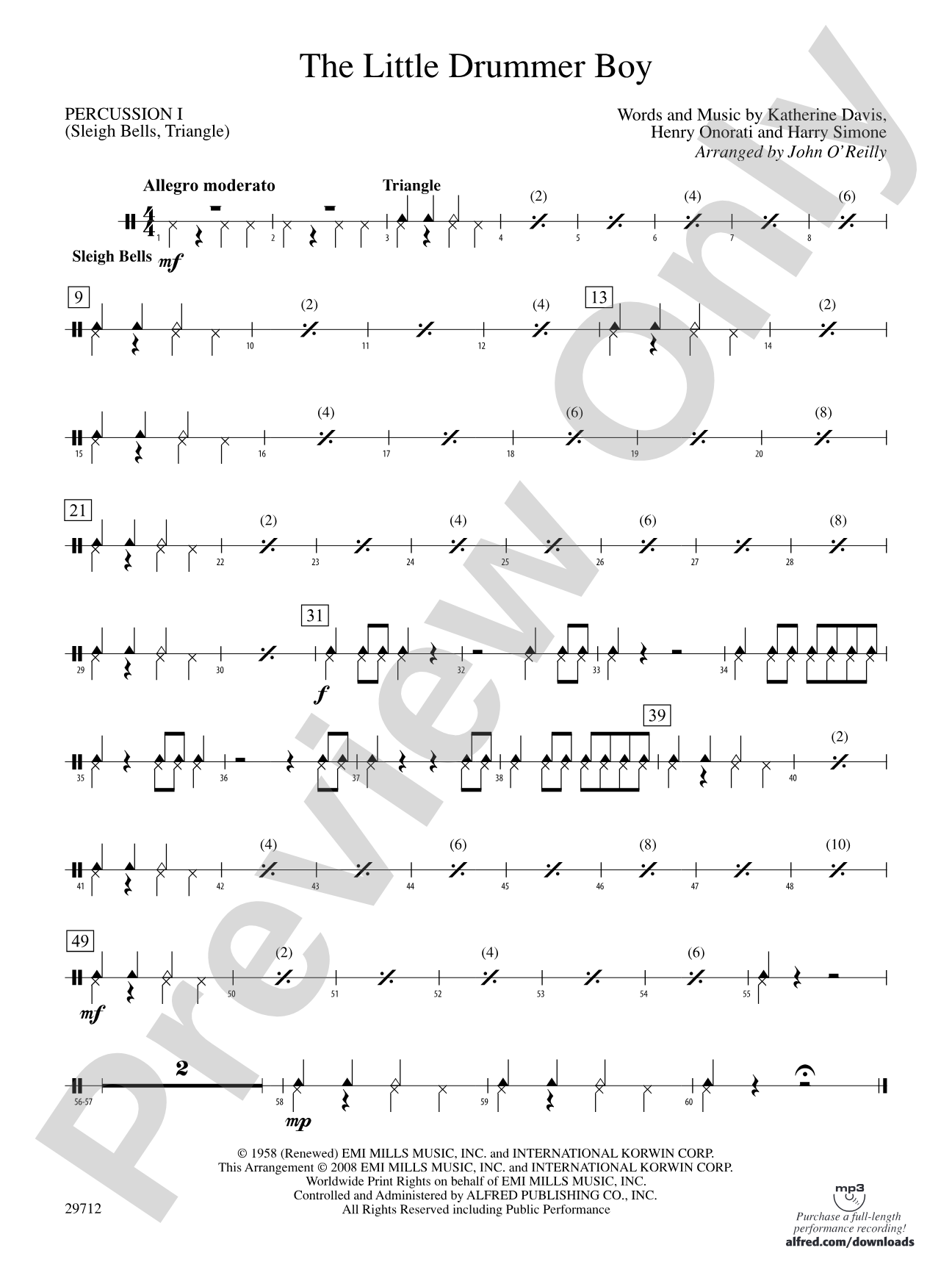 The Little Drummer Boy: 1st Percussion