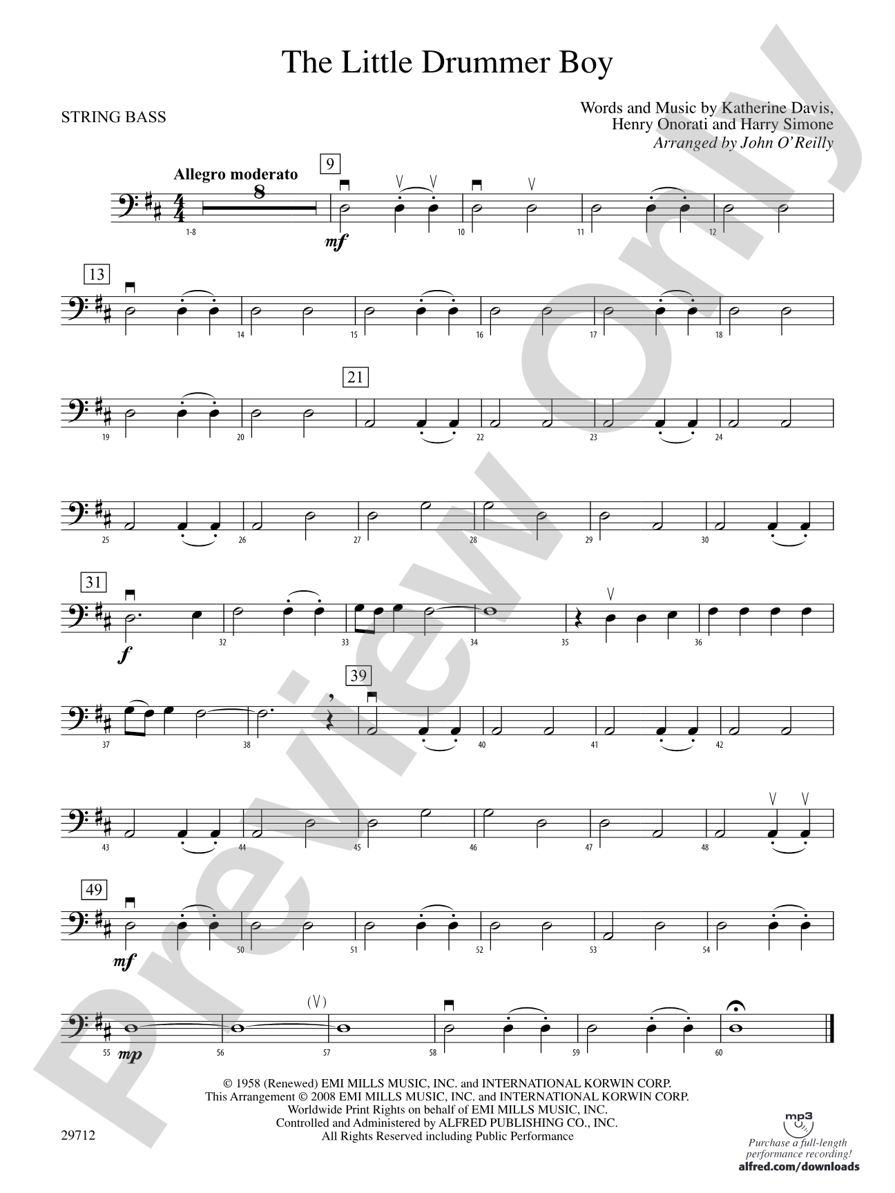 The Little Drummer Boy: String Bass