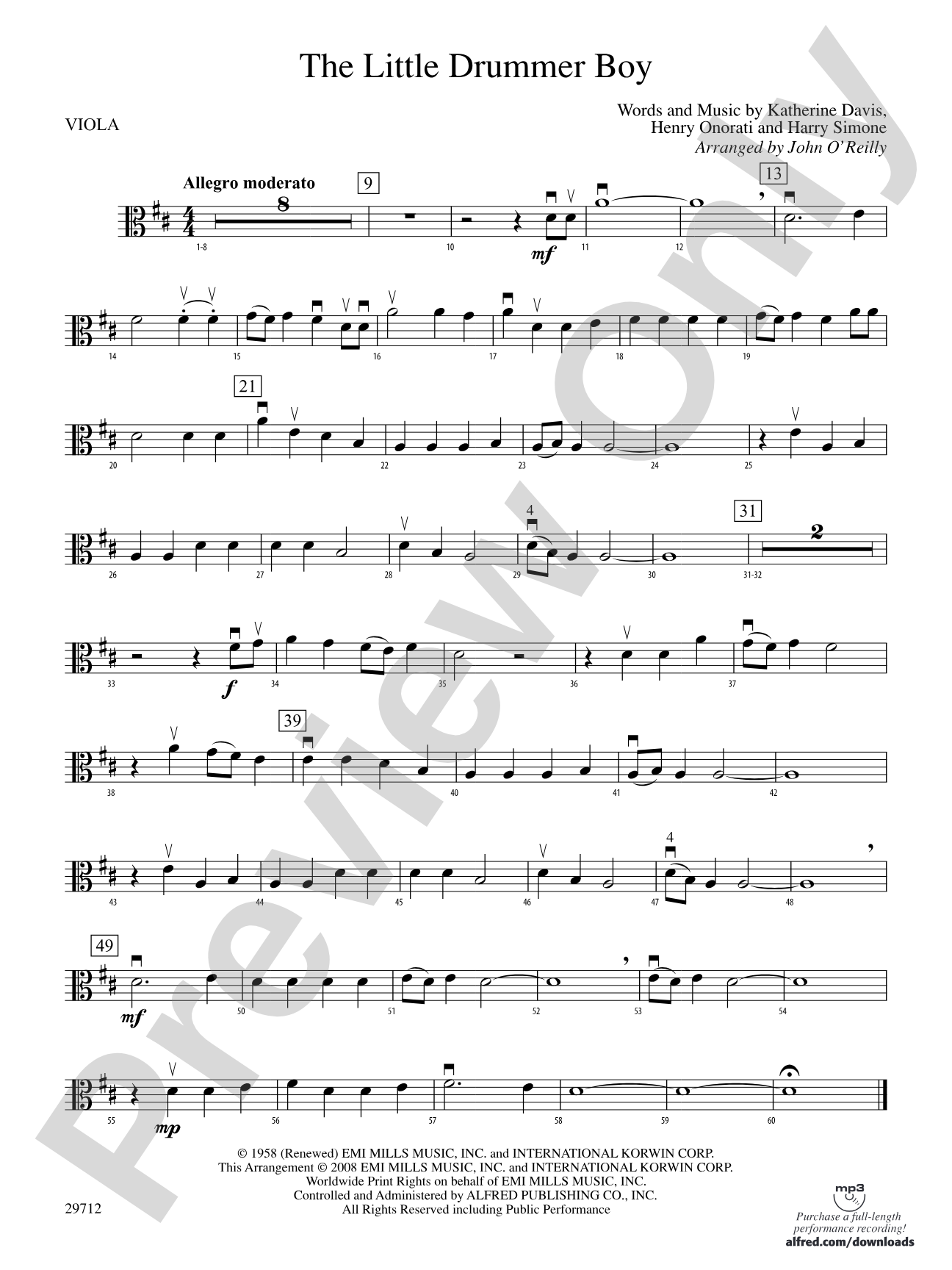 The Little Drummer Boy: Viola