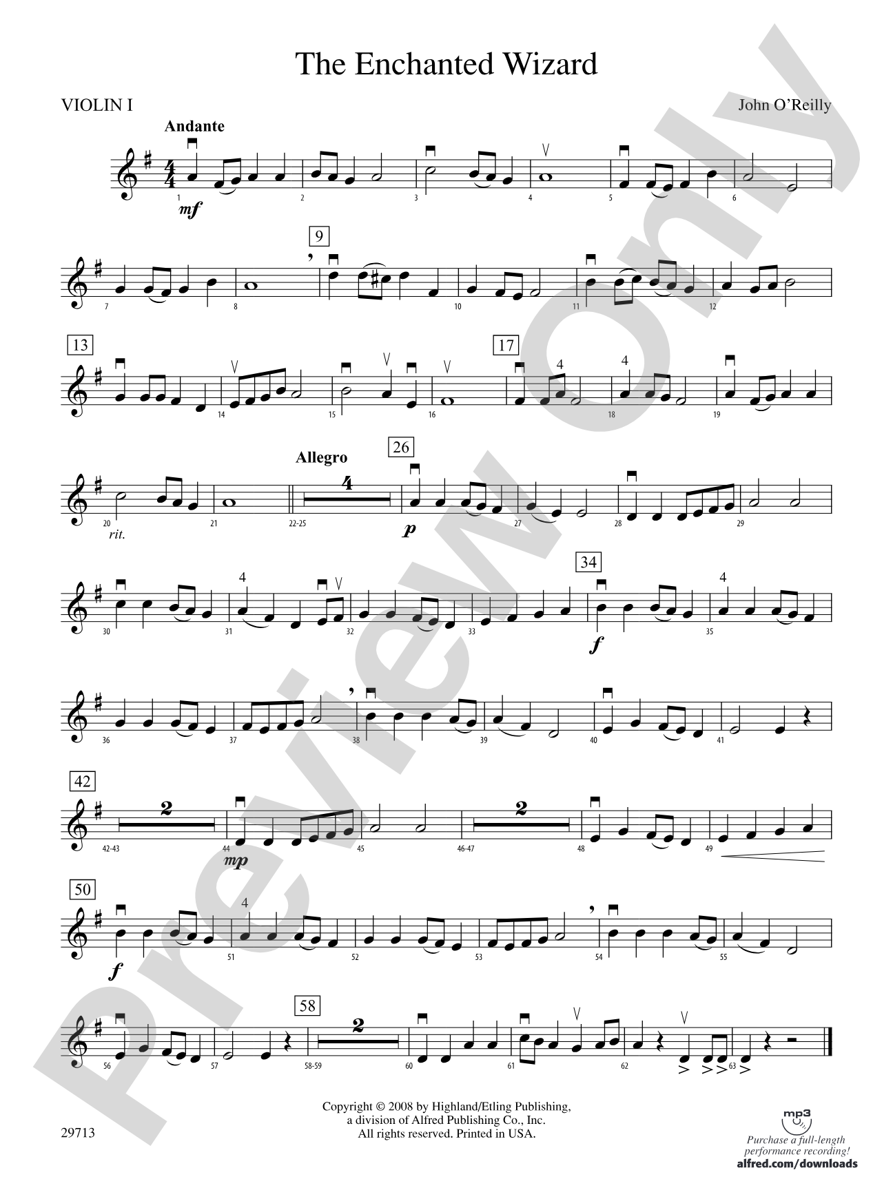 The Enchanted Wizard: 1st Violin