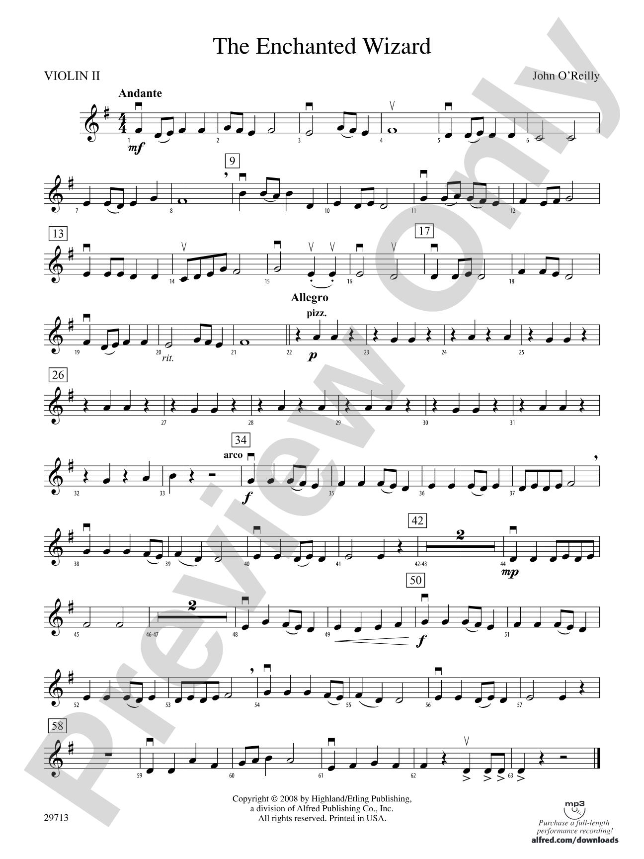 The Enchanted Wizard: 2nd Violin