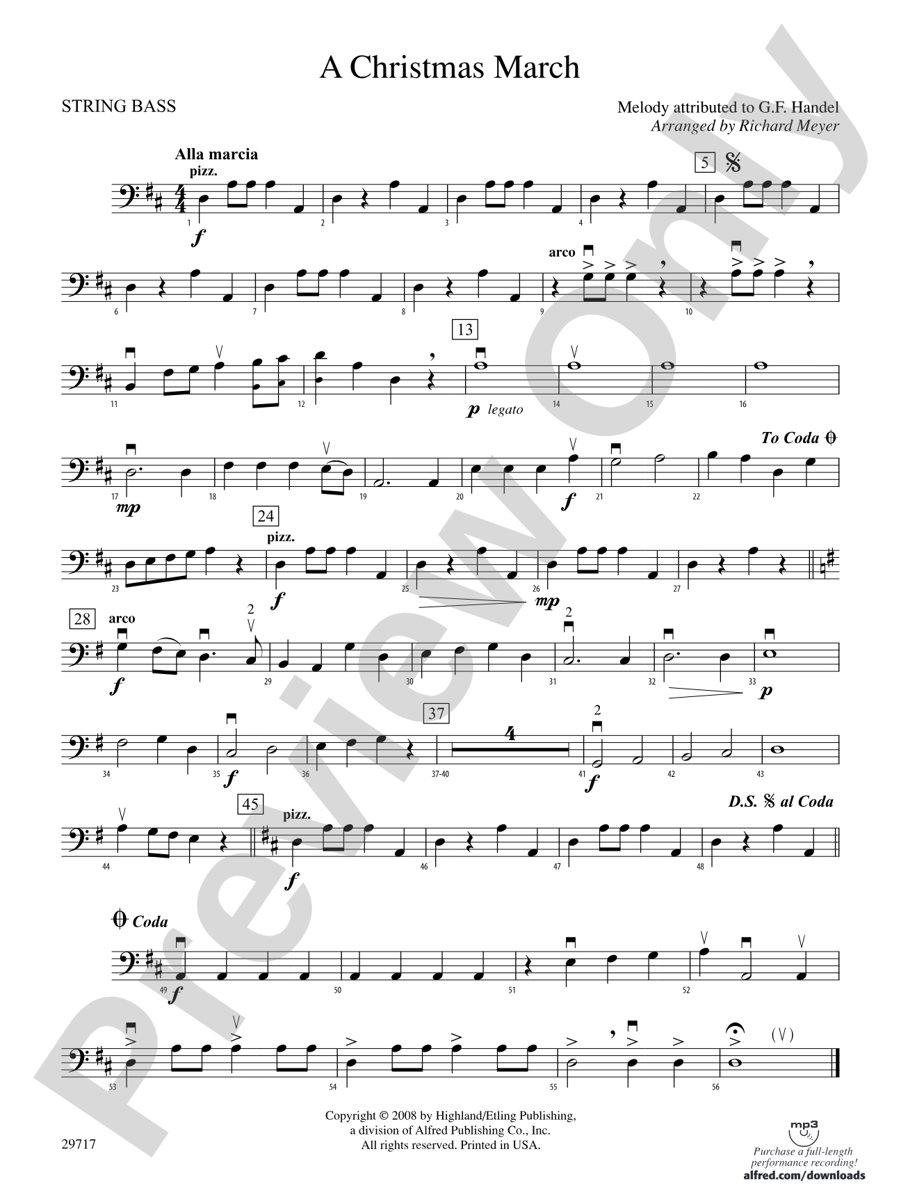 A Christmas March: String Bass