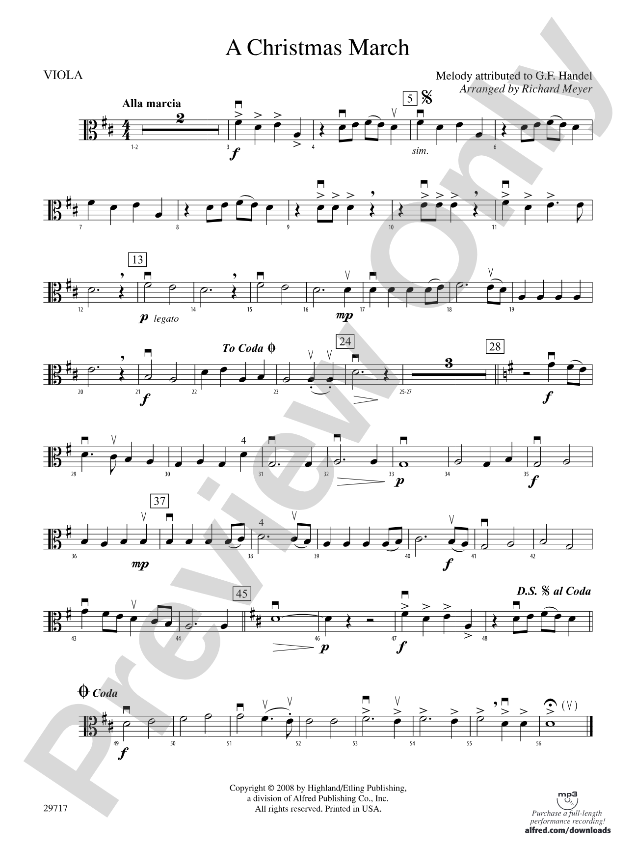 A Christmas March: Viola