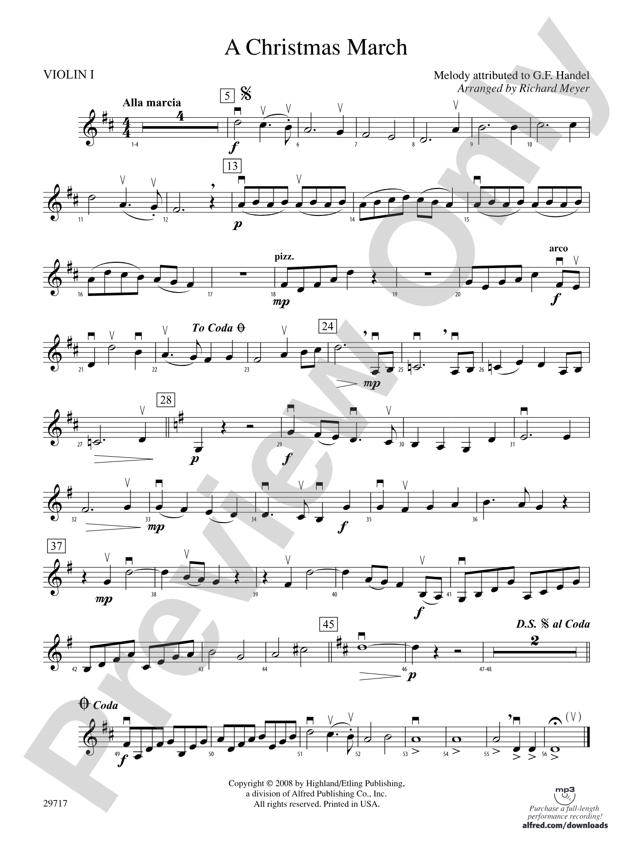 A Christmas March: 1st Violin