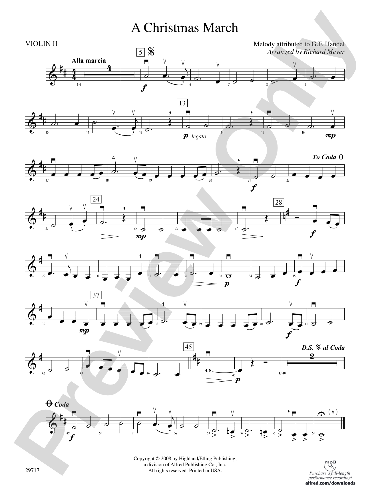 A Christmas March: 2nd Violin