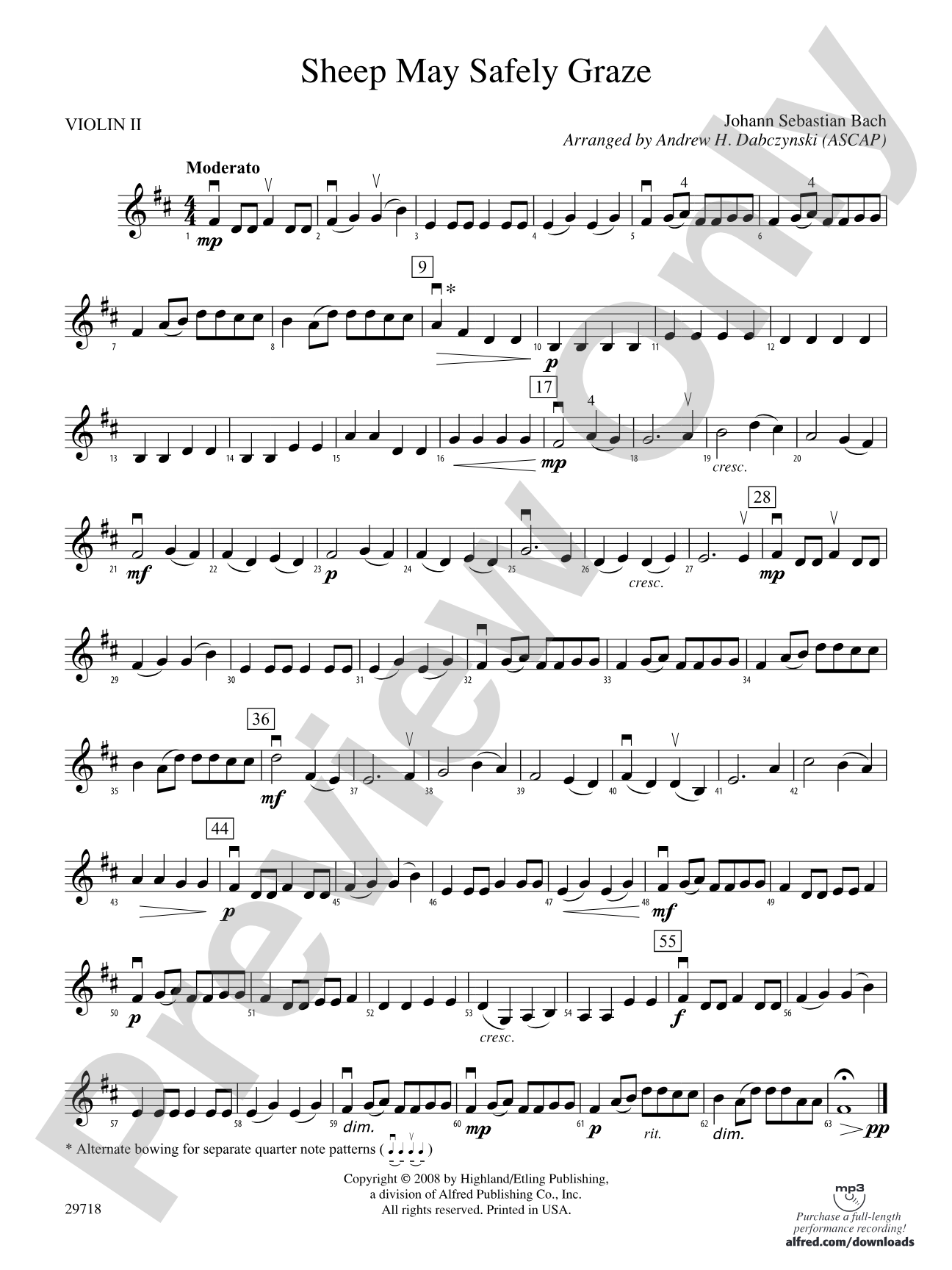 Sheep May Safely Graze: 2nd Violin