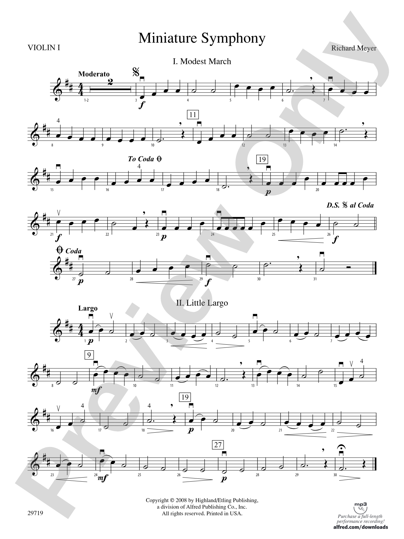 Miniature Symphony: 1st Violin