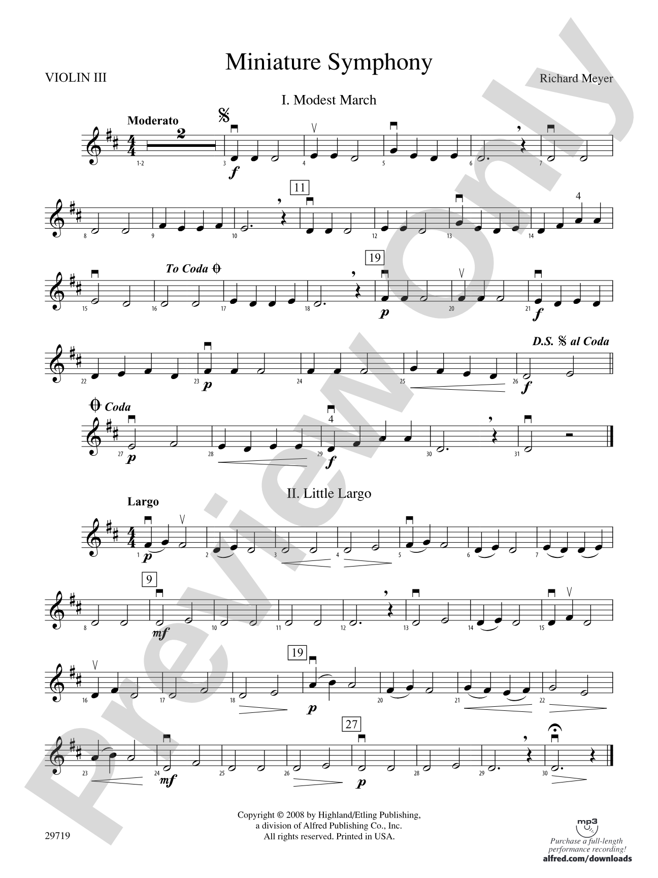 Miniature Symphony: 3rd Violin (Viola [TC])