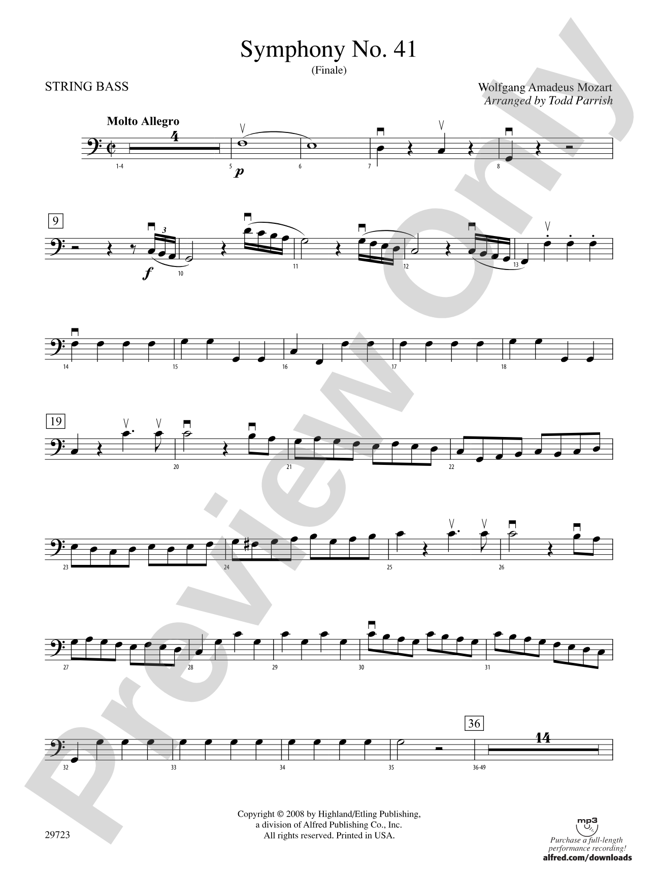 Symphony No. 41: String Bass