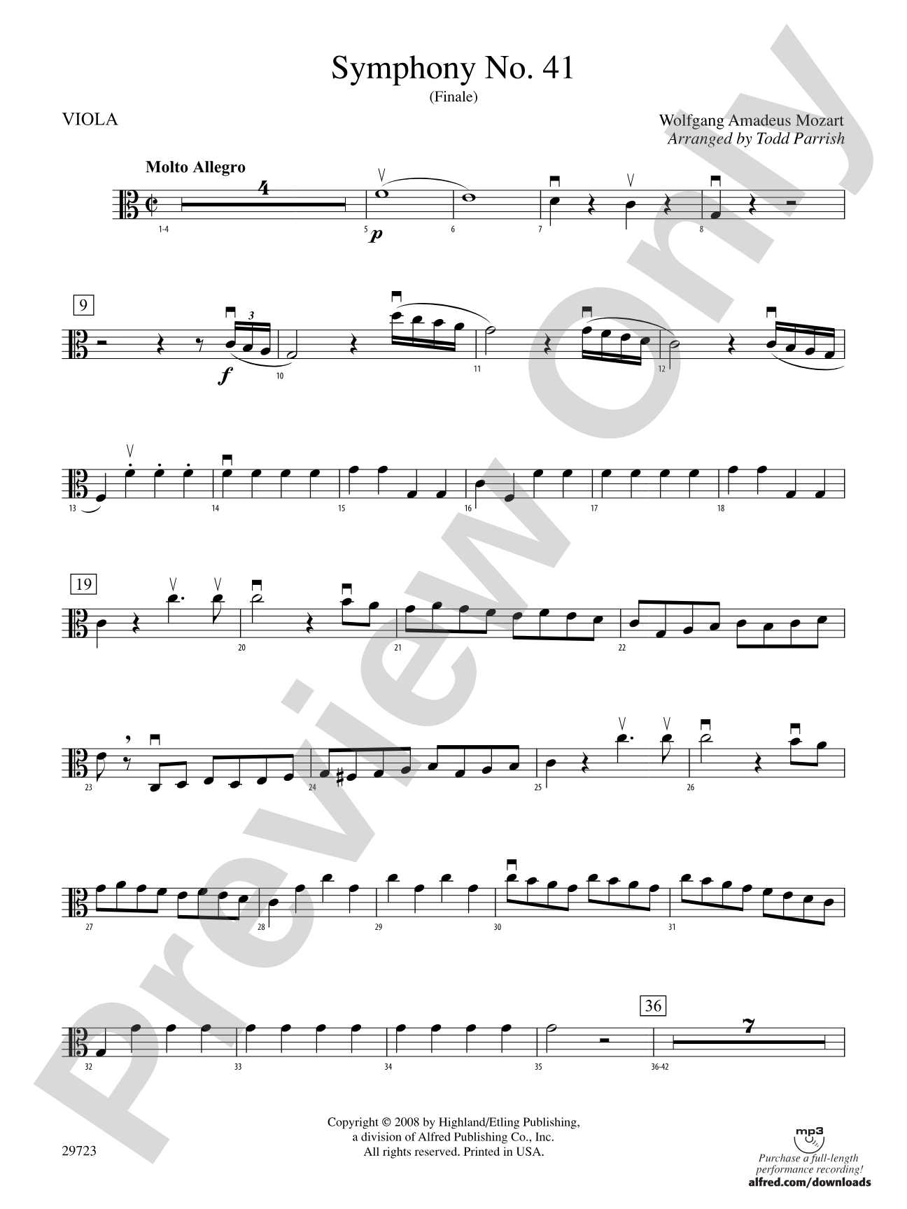 Symphony No. 41: Viola