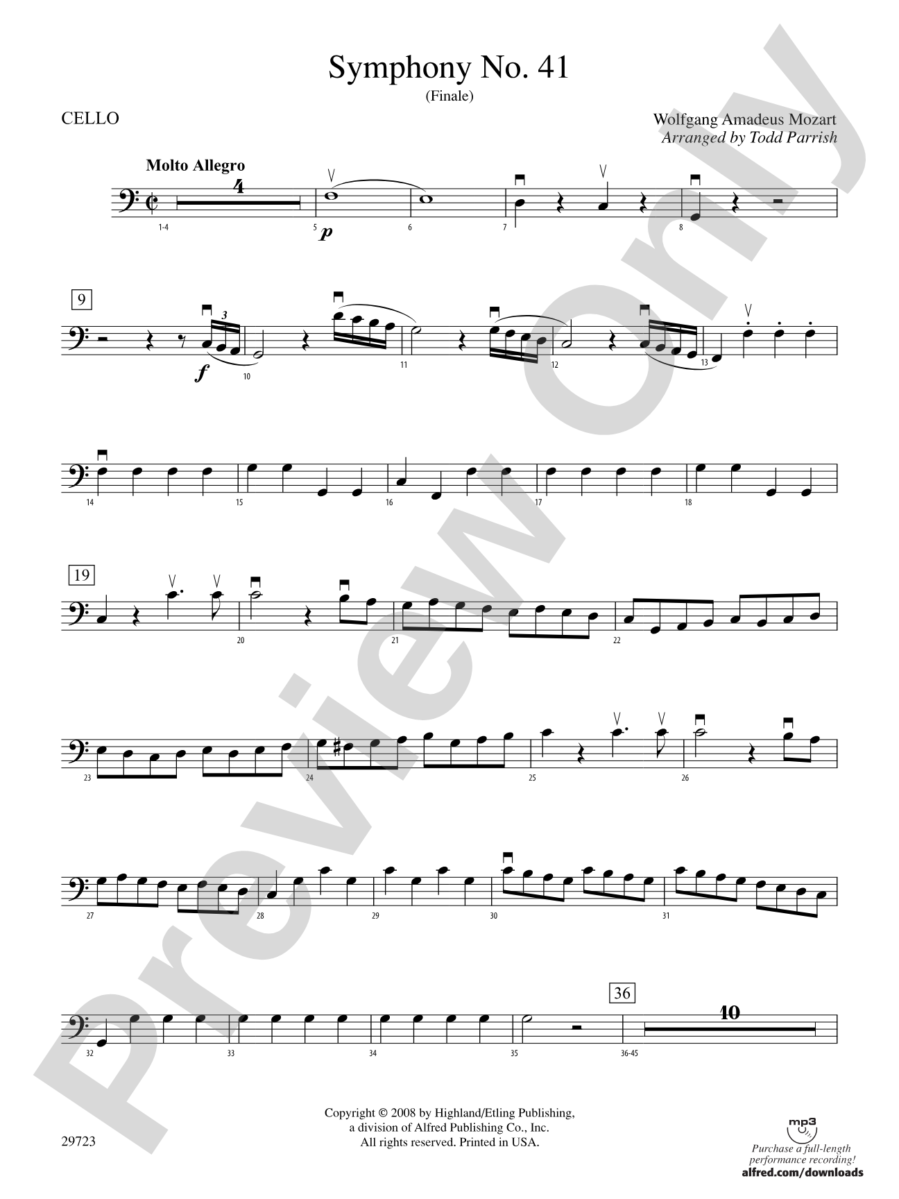 Symphony No. 41: Cello