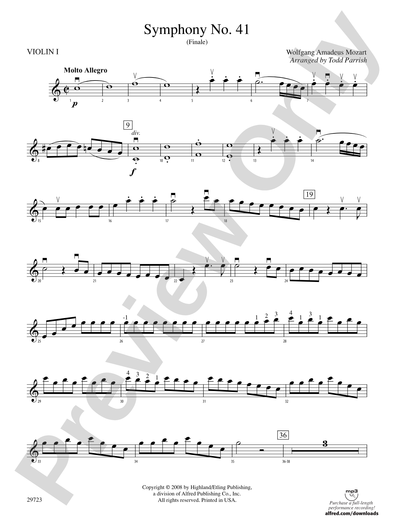 Symphony No. 41: 1st Violin