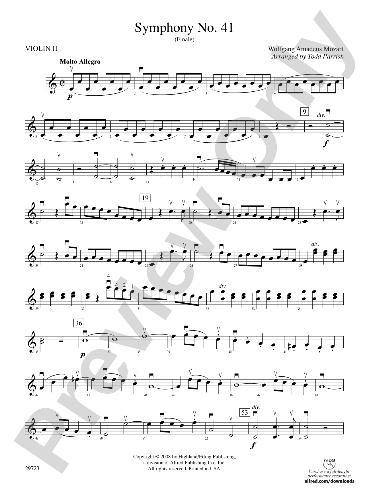 Symphony No. 41: 2nd Violin