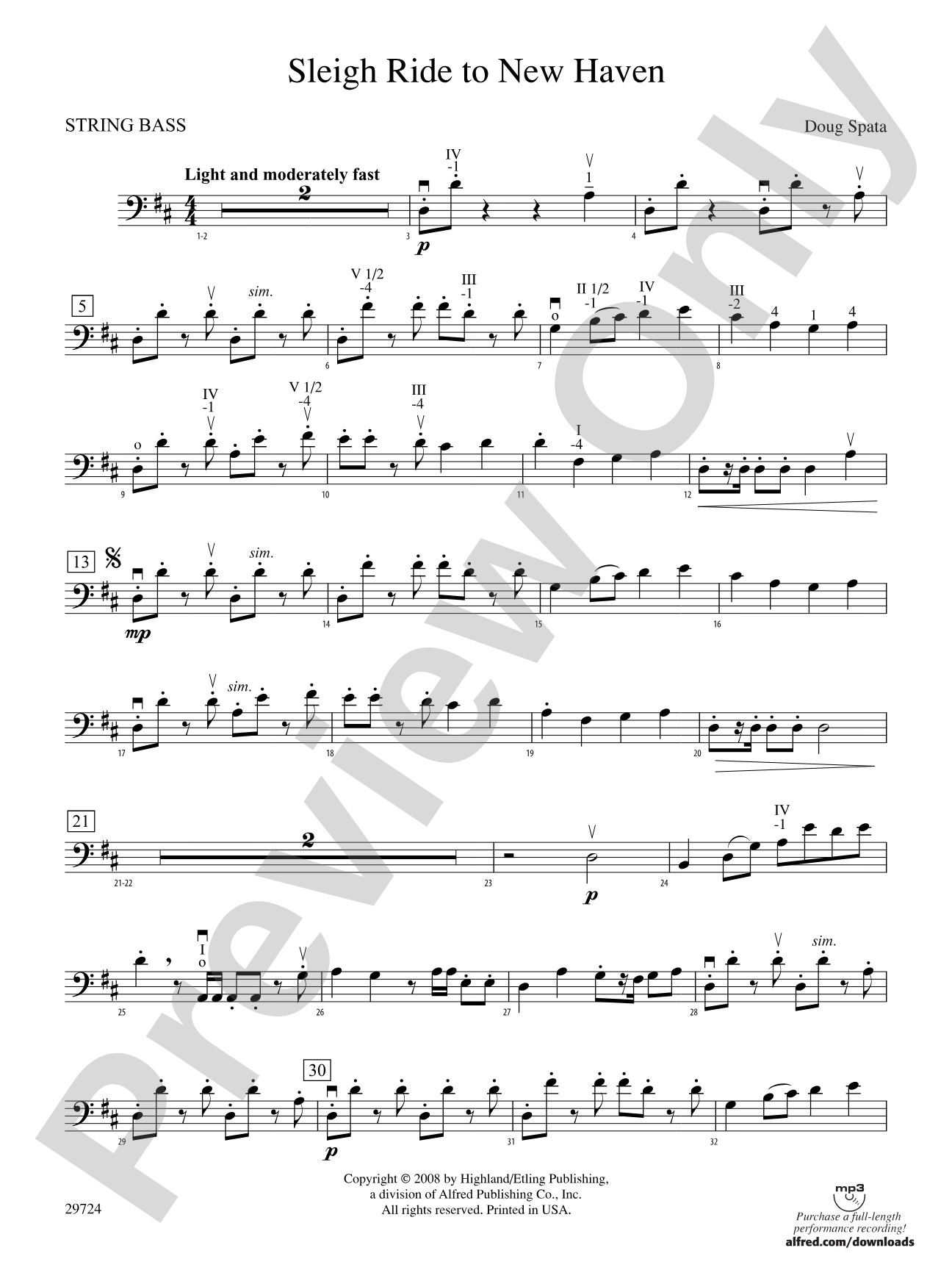 Sleigh Ride to New Haven: String Bass