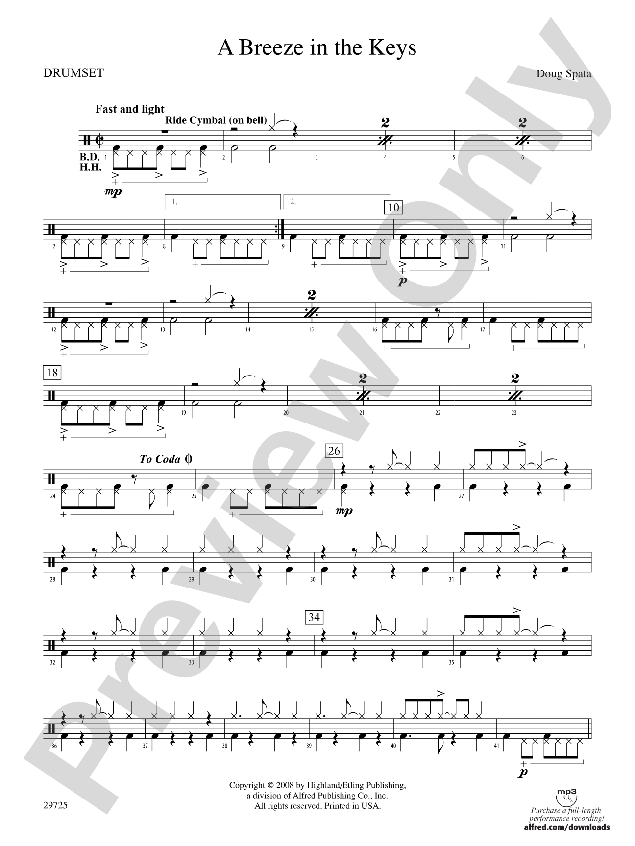 A Breeze in the Keys: Drums