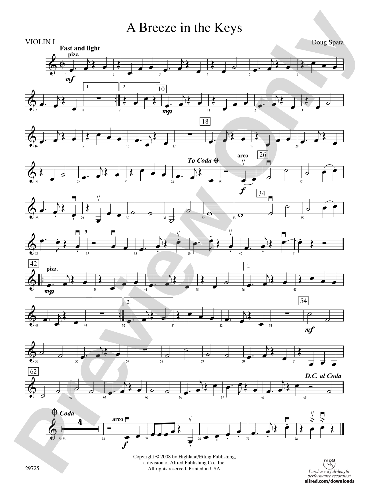 A Breeze in the Keys: 1st Violin