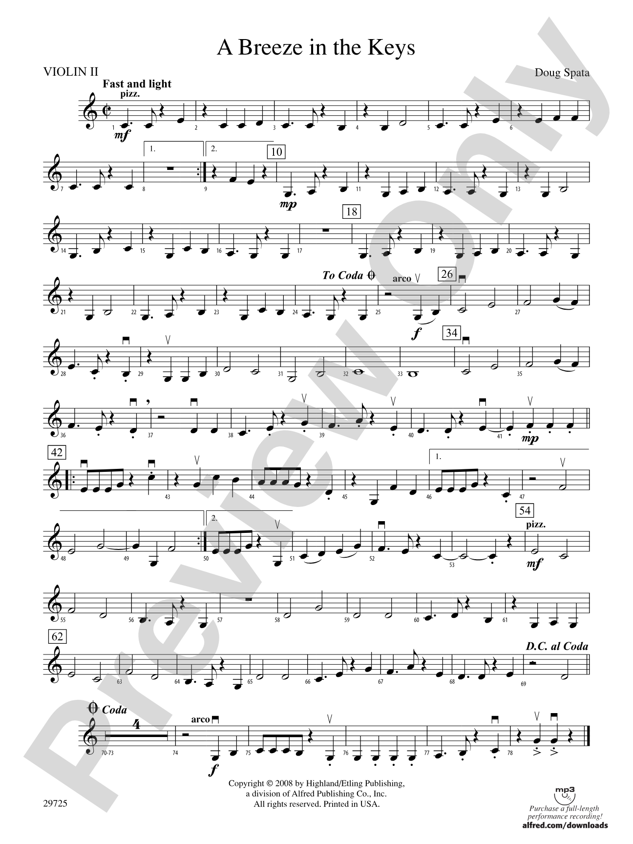A Breeze in the Keys: 2nd Violin