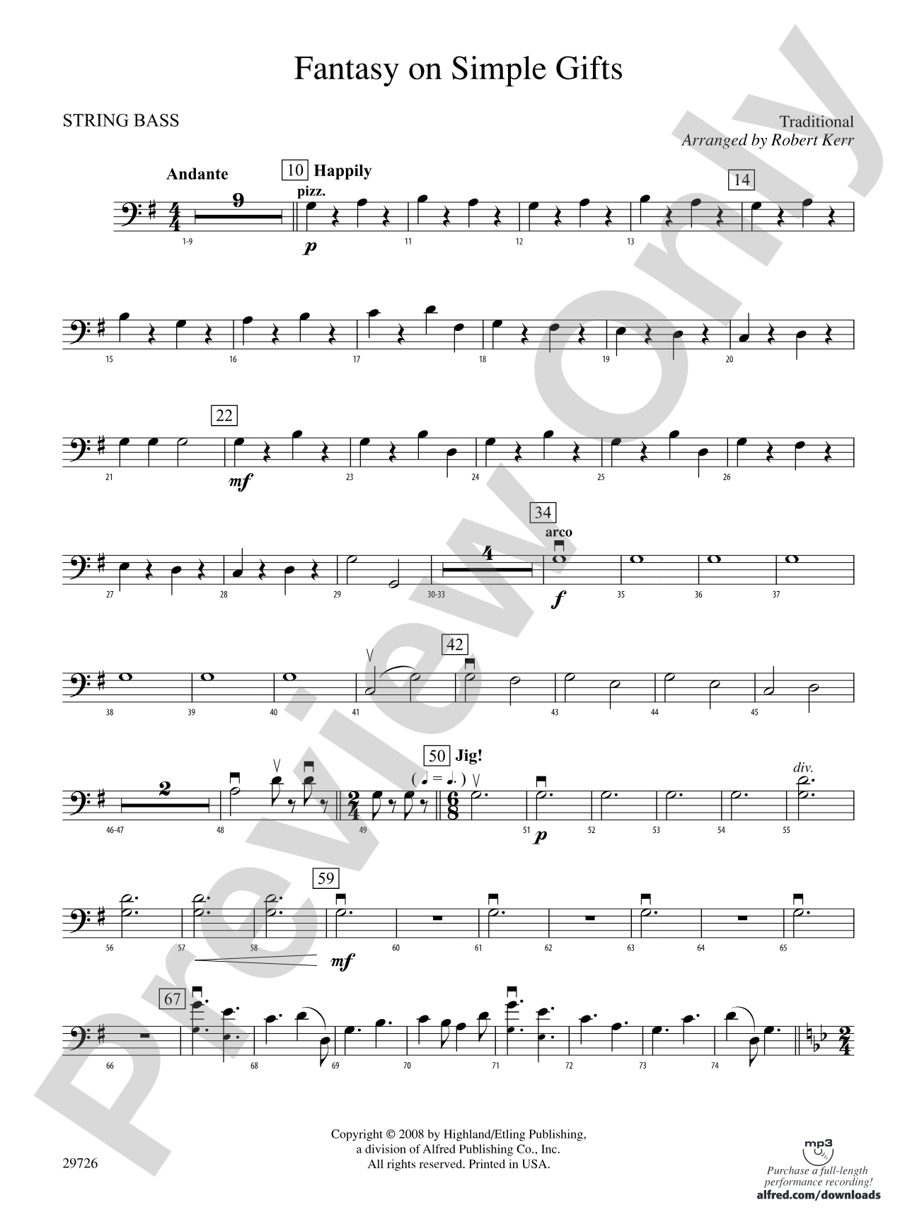 Fantasy on Simple Gifts: String Bass