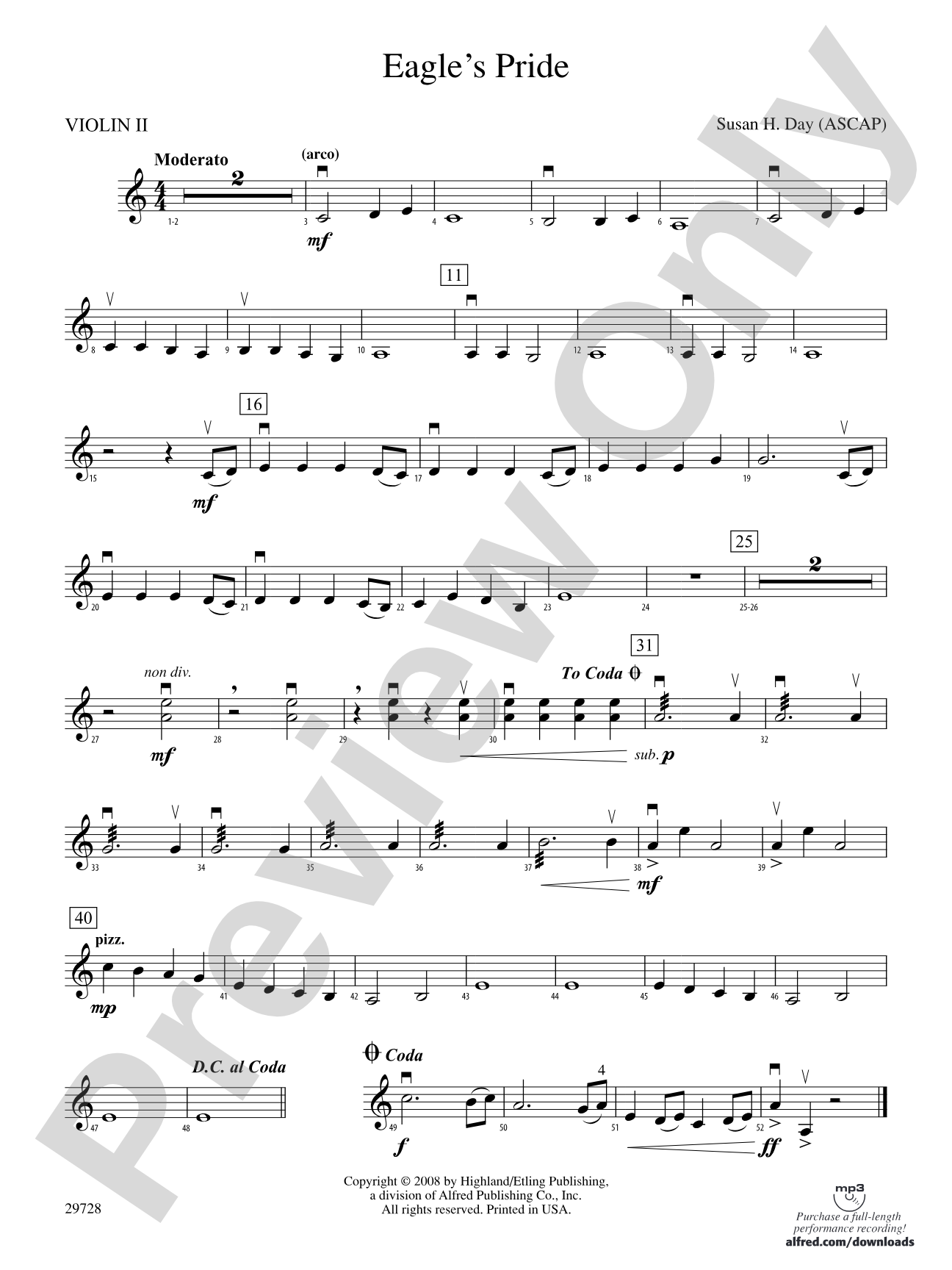 Eagle's Pride: 2nd Violin