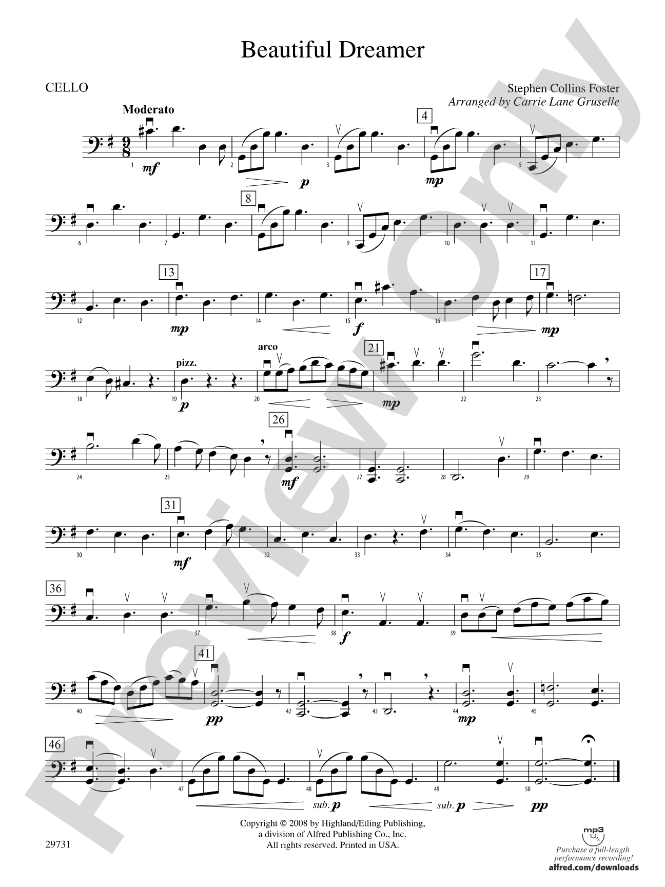 Beautiful Dreamer: Cello