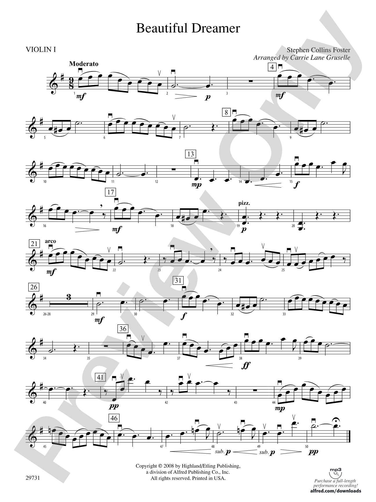 Beautiful Dreamer: 1st Violin