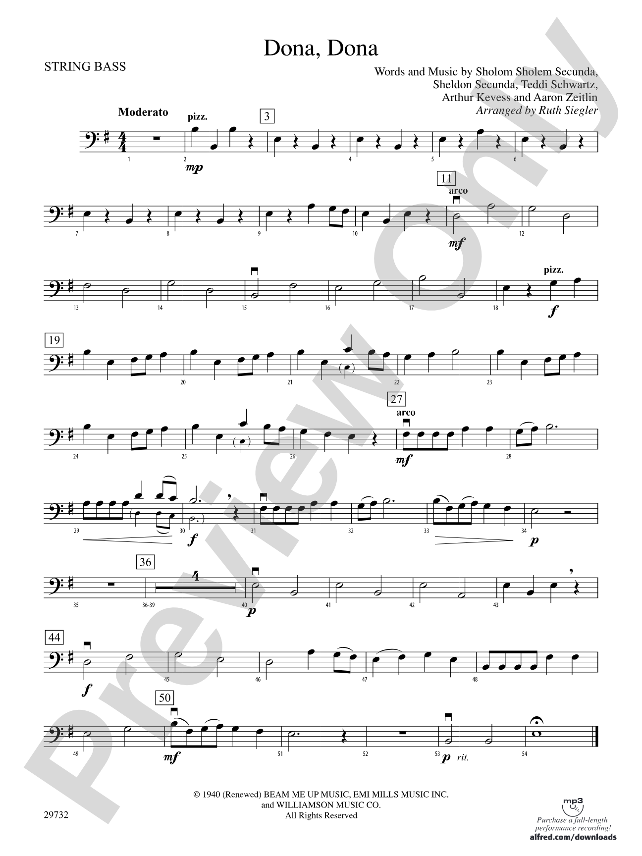 Dona Dona: String Bass