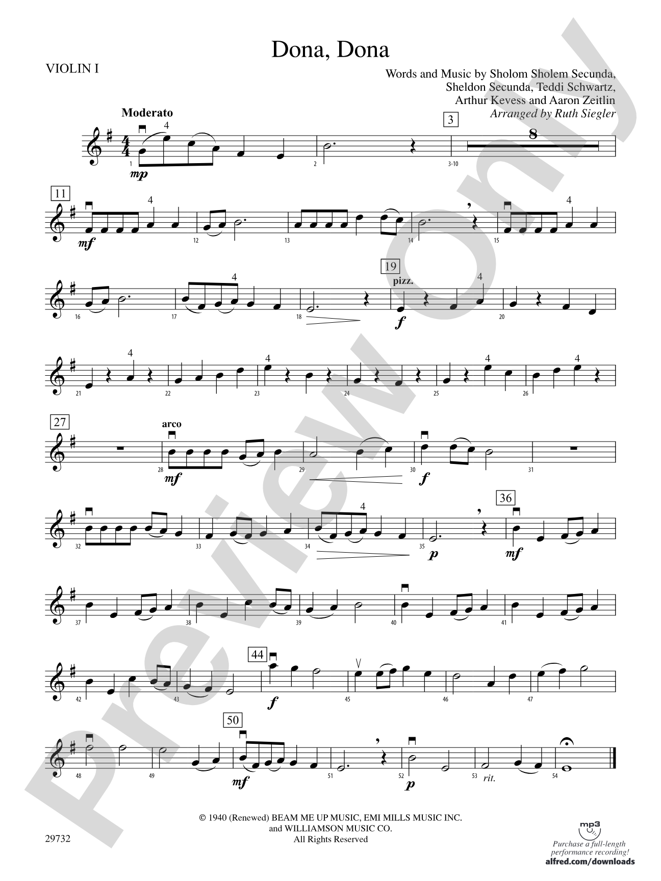 Dona Dona: 1st Violin