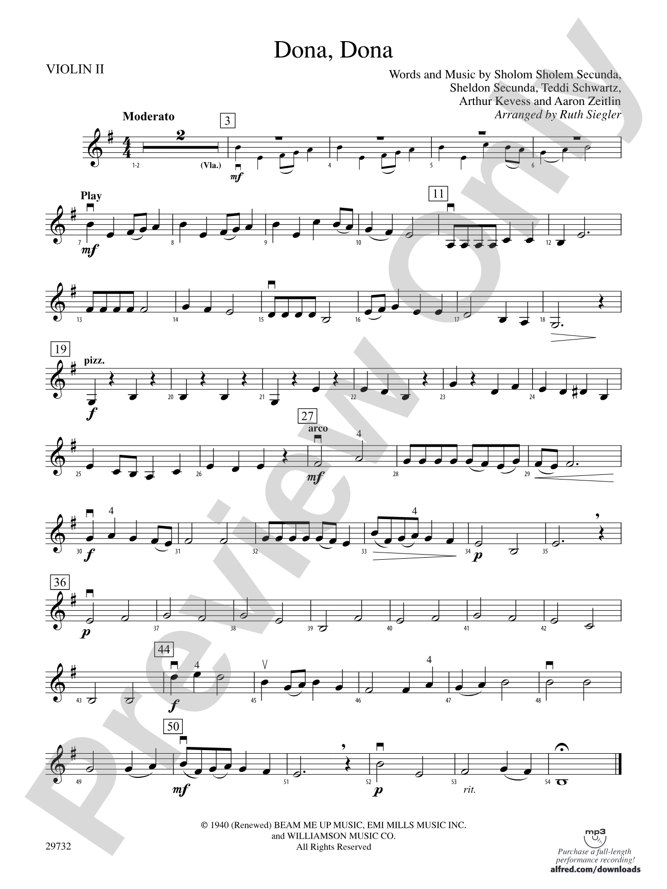 Dona Dona: 2nd Violin