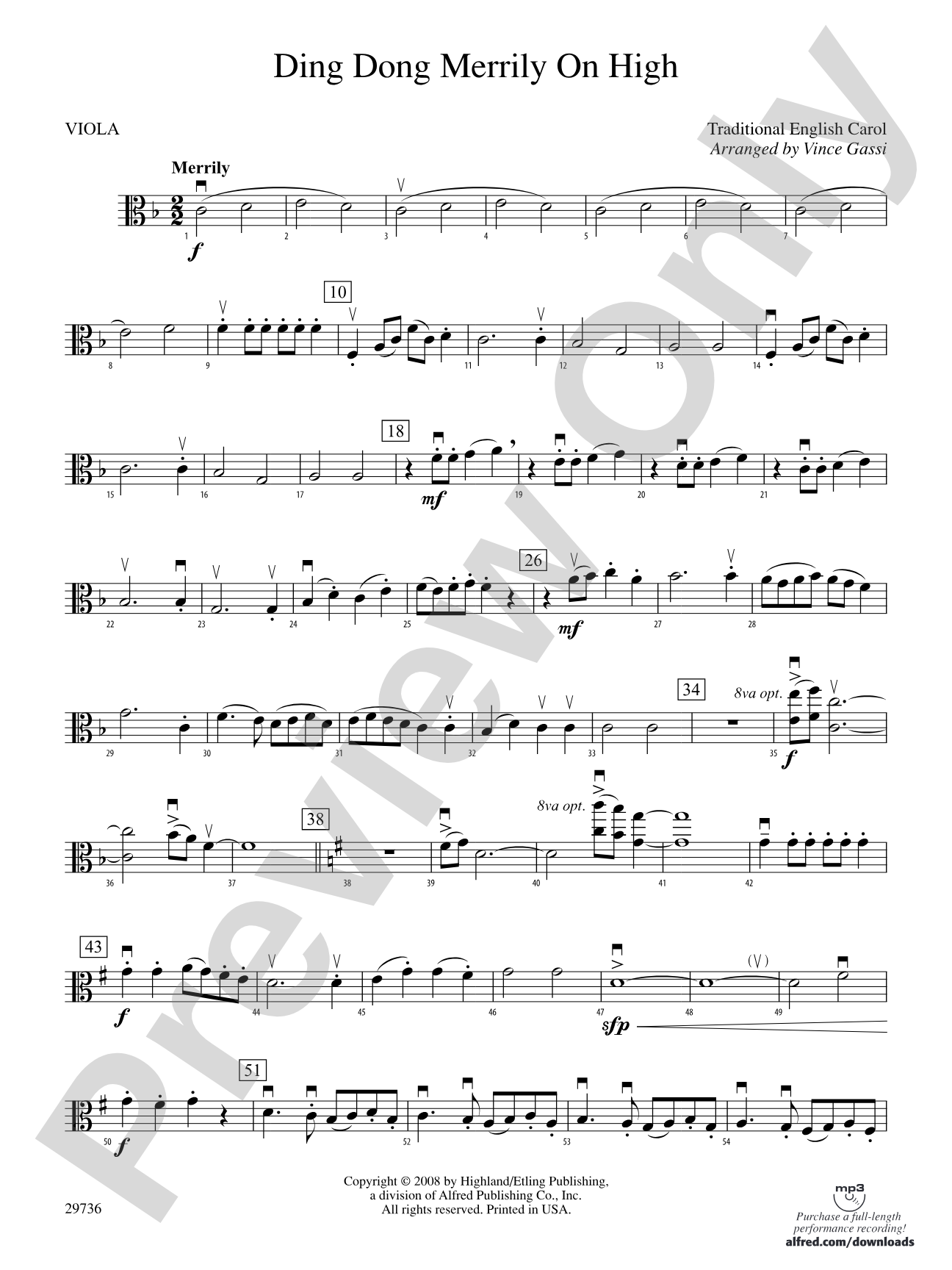 Ding Dong Merrily on High: Viola