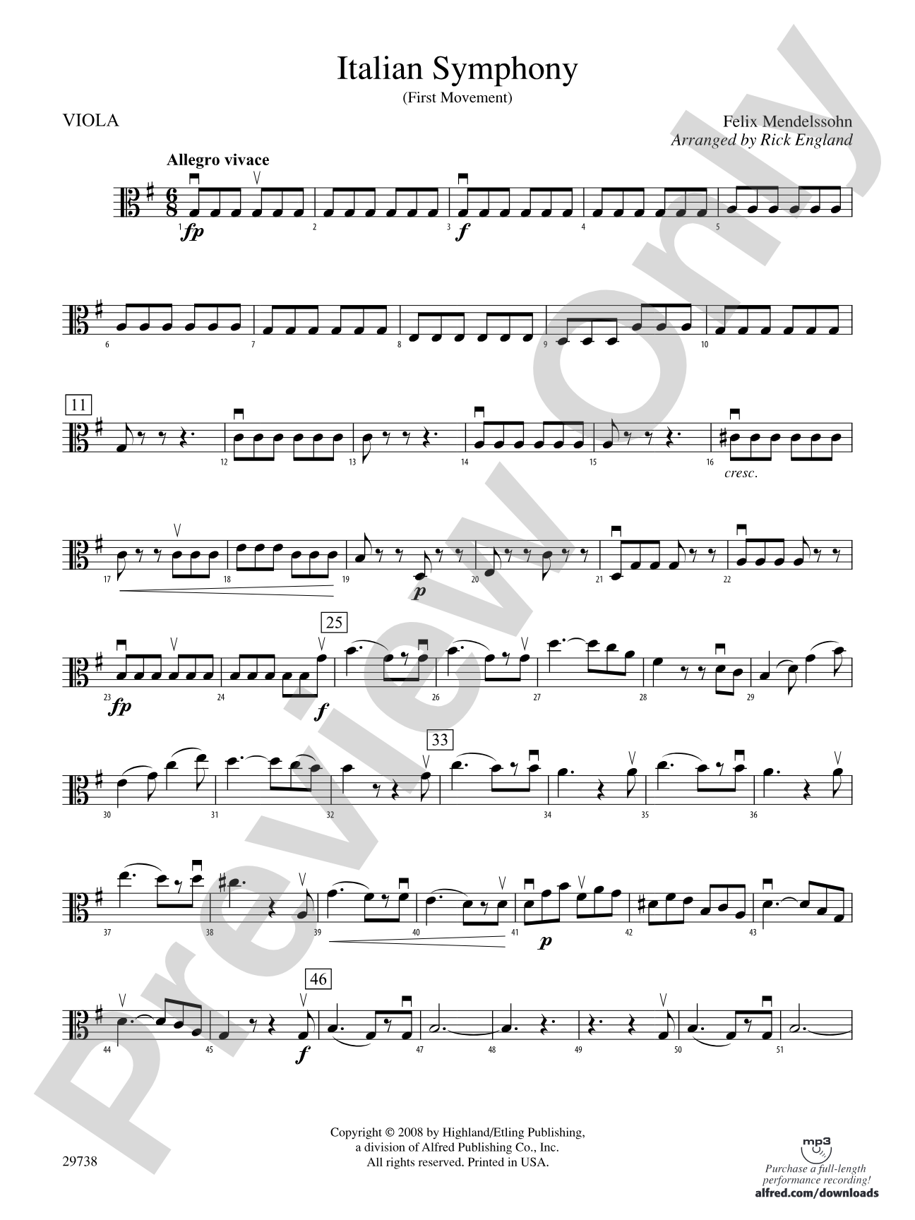 Italian Symphony (First Movement): Viola