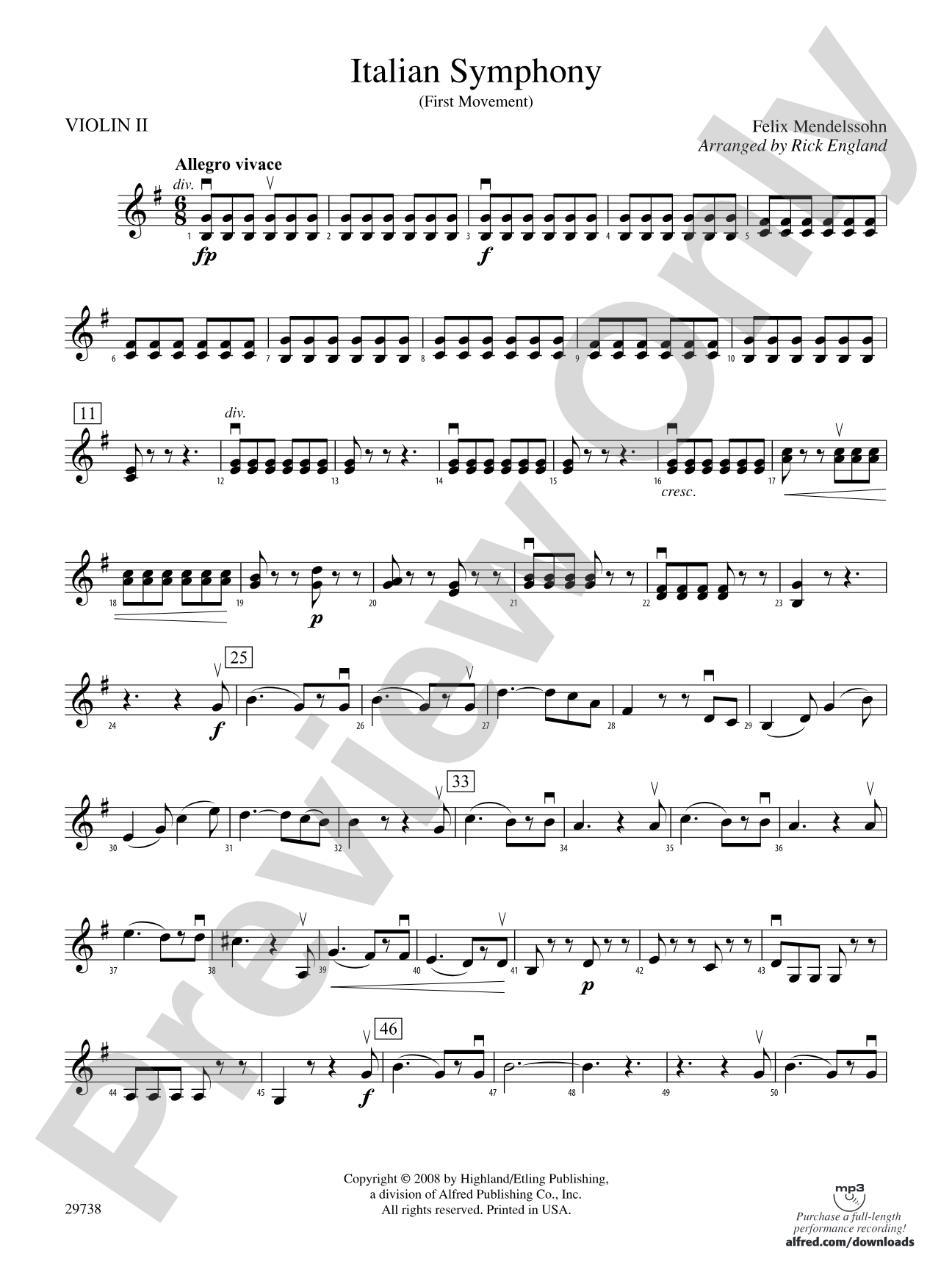 Italian Symphony (First Movement): 2nd Violin