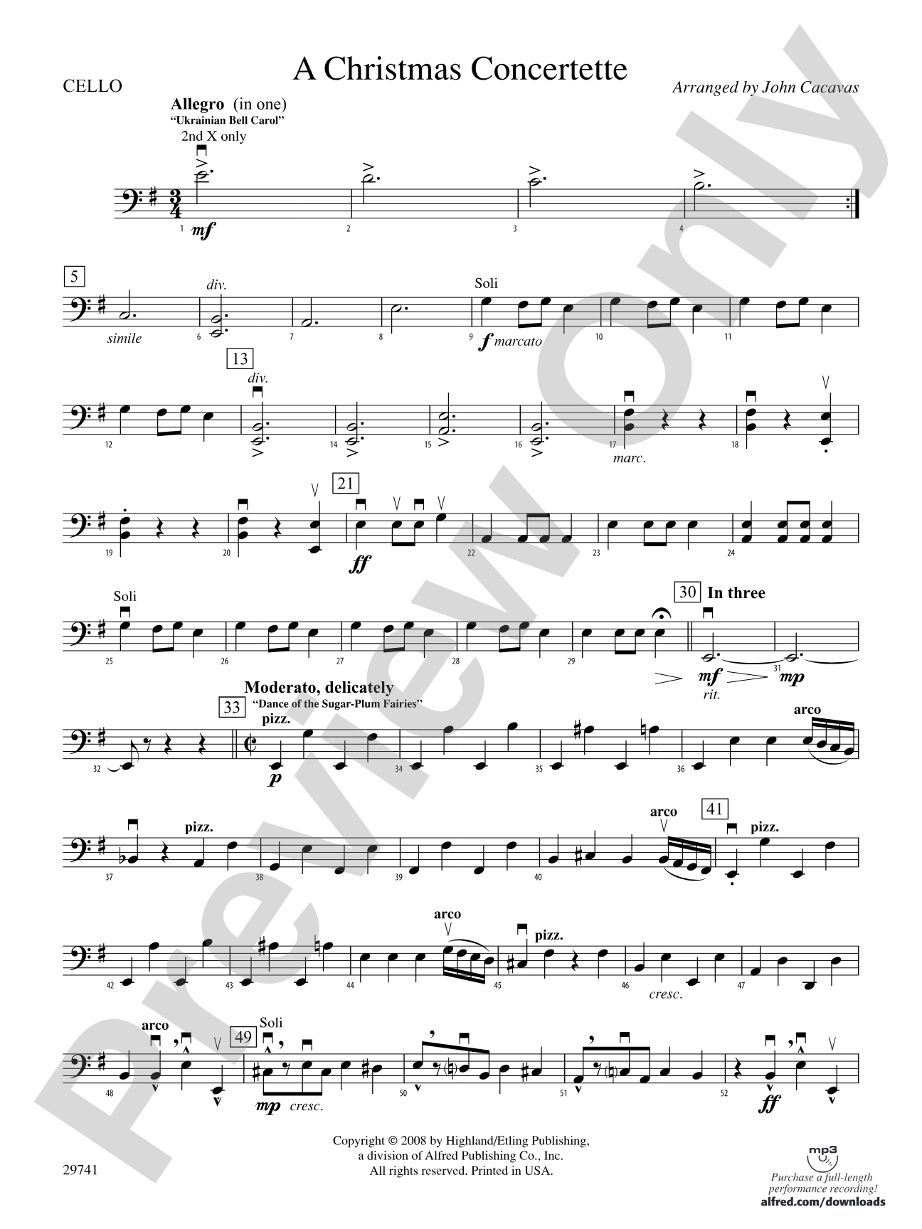 A Christmas Concertette: Cello
