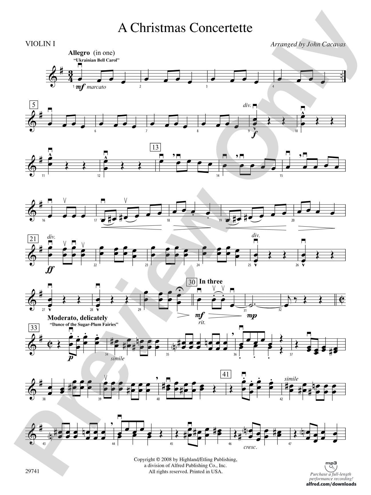A Christmas Concertette: 1st Violin