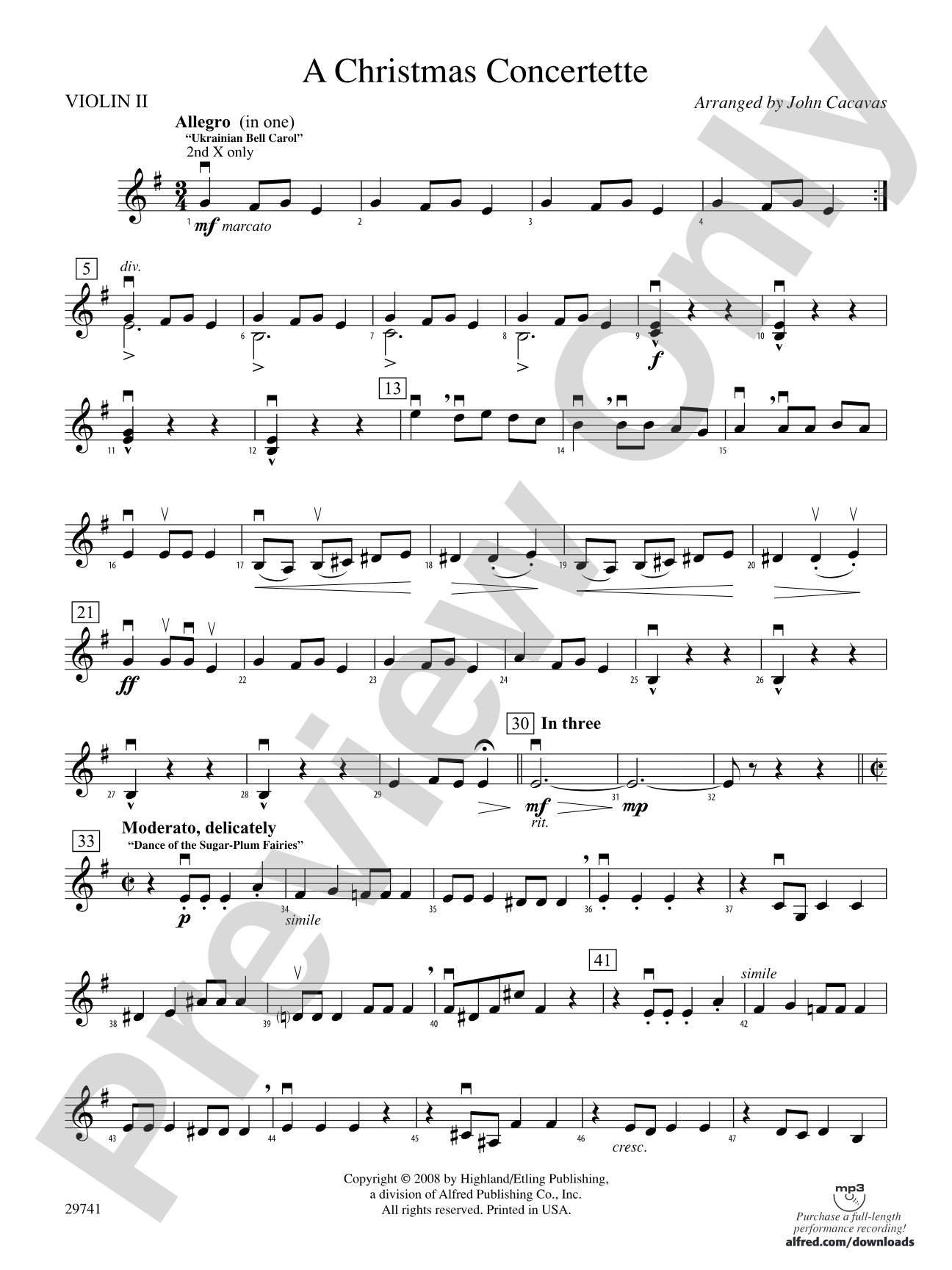 A Christmas Concertette: 2nd Violin