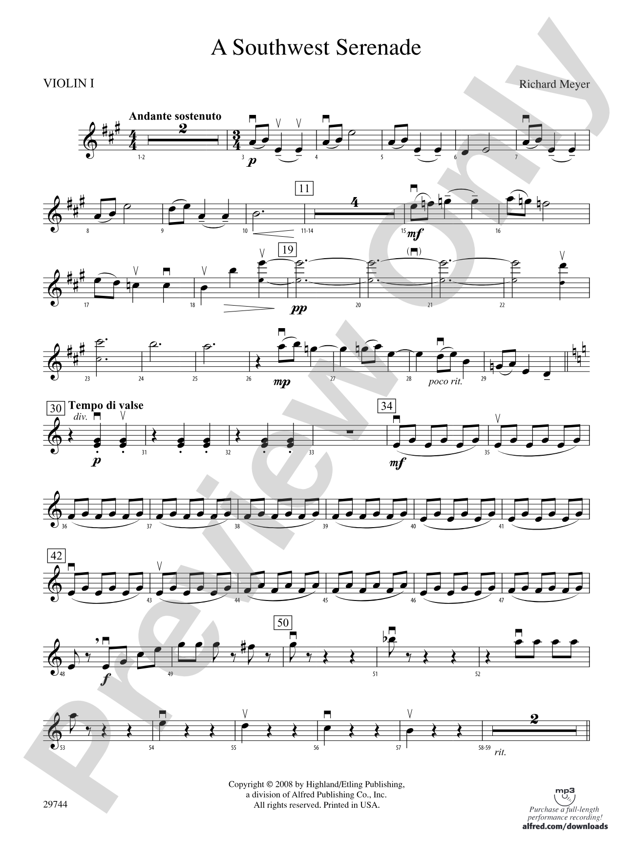 A Southwest Serenade: 1st Violin