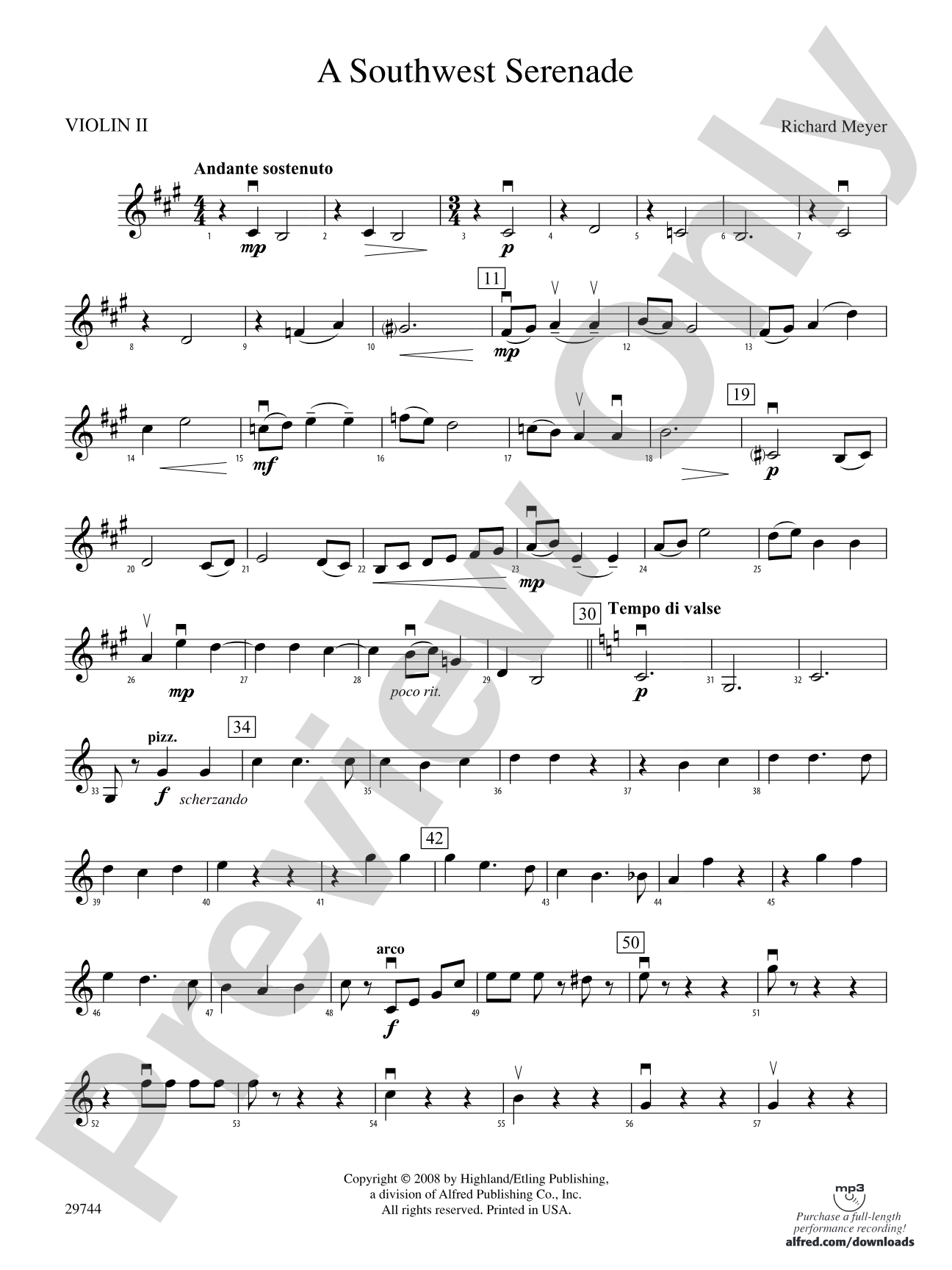 A Southwest Serenade: 2nd Violin