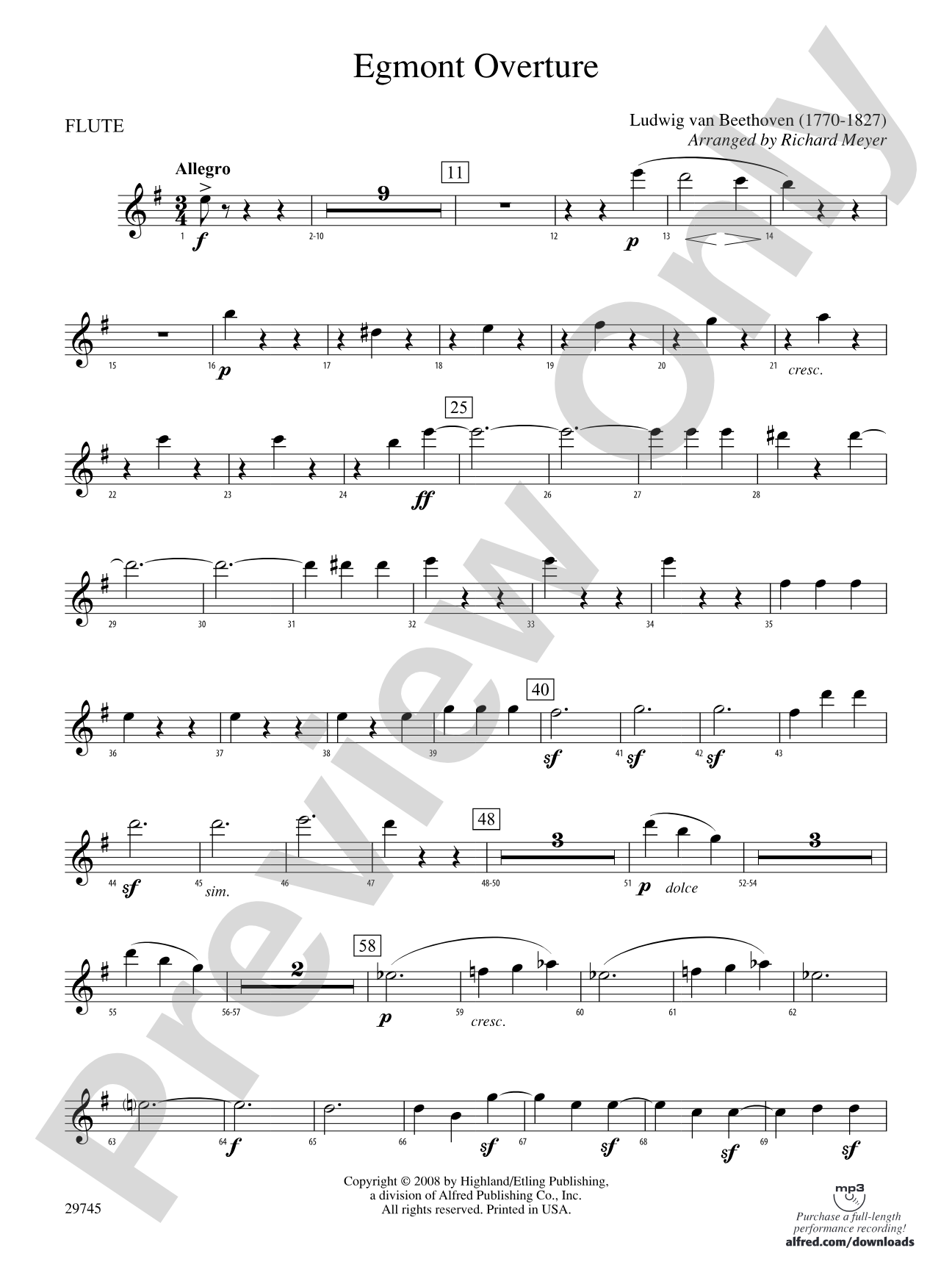 Egmont Overture: Flute