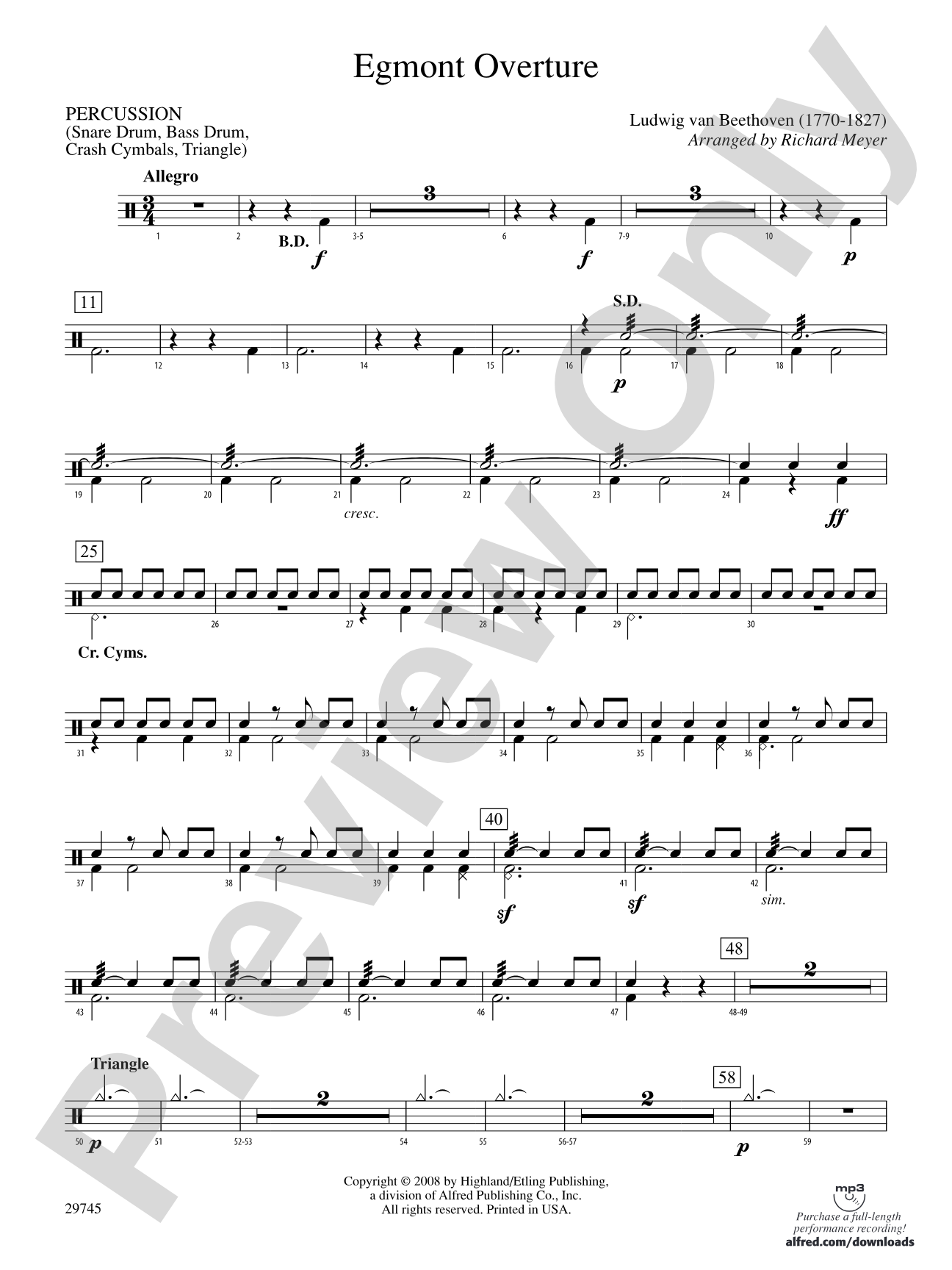 Egmont Overture: 1st Percussion