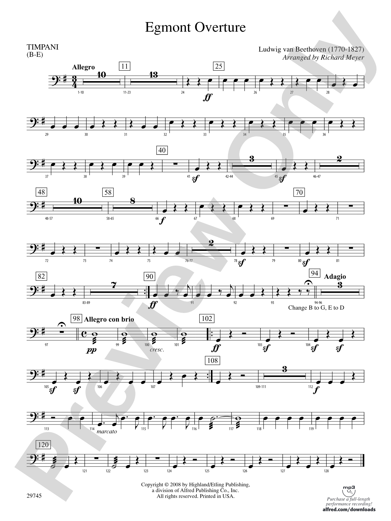 Egmont Overture: Timpani