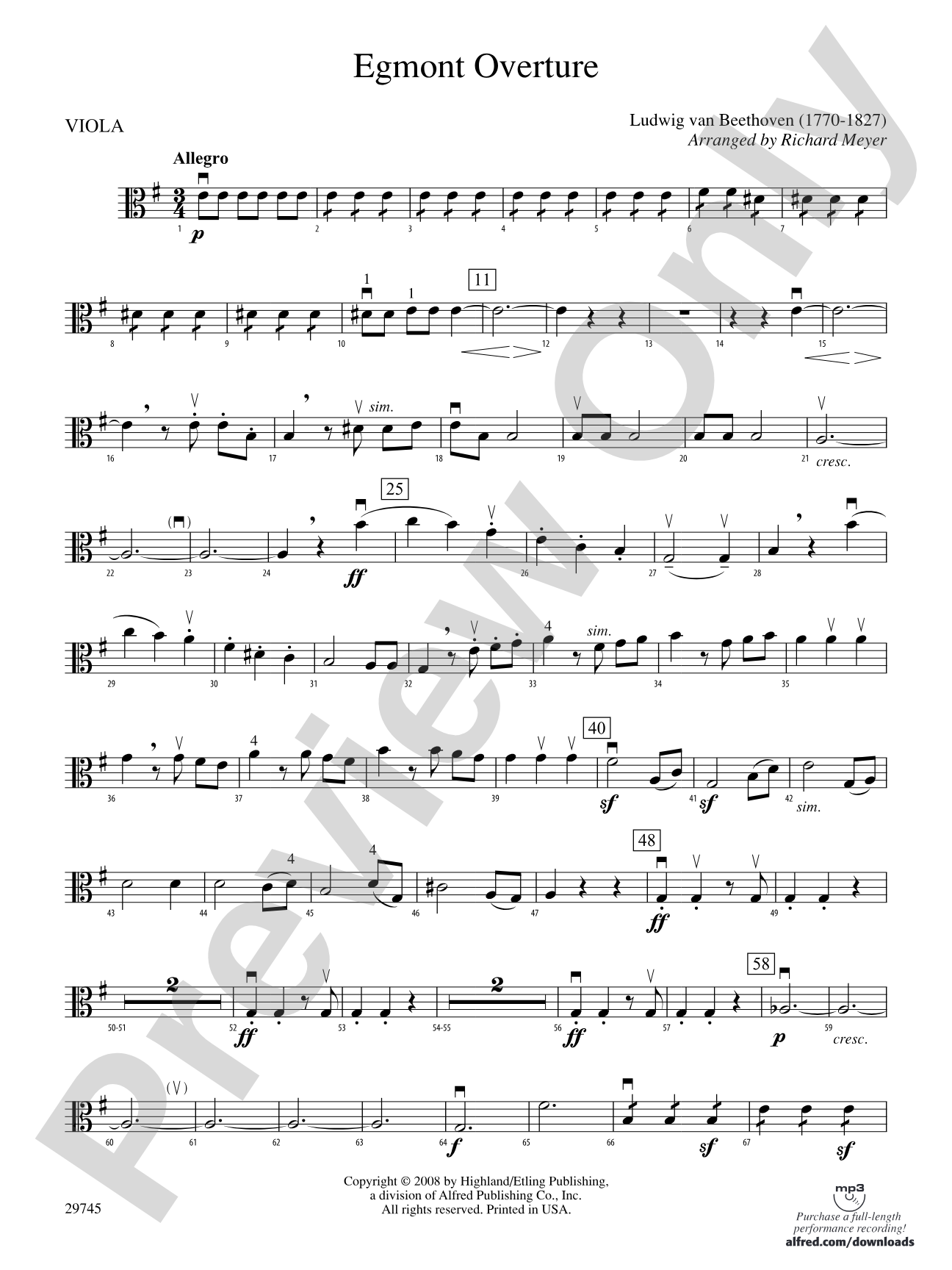Egmont Overture: Viola