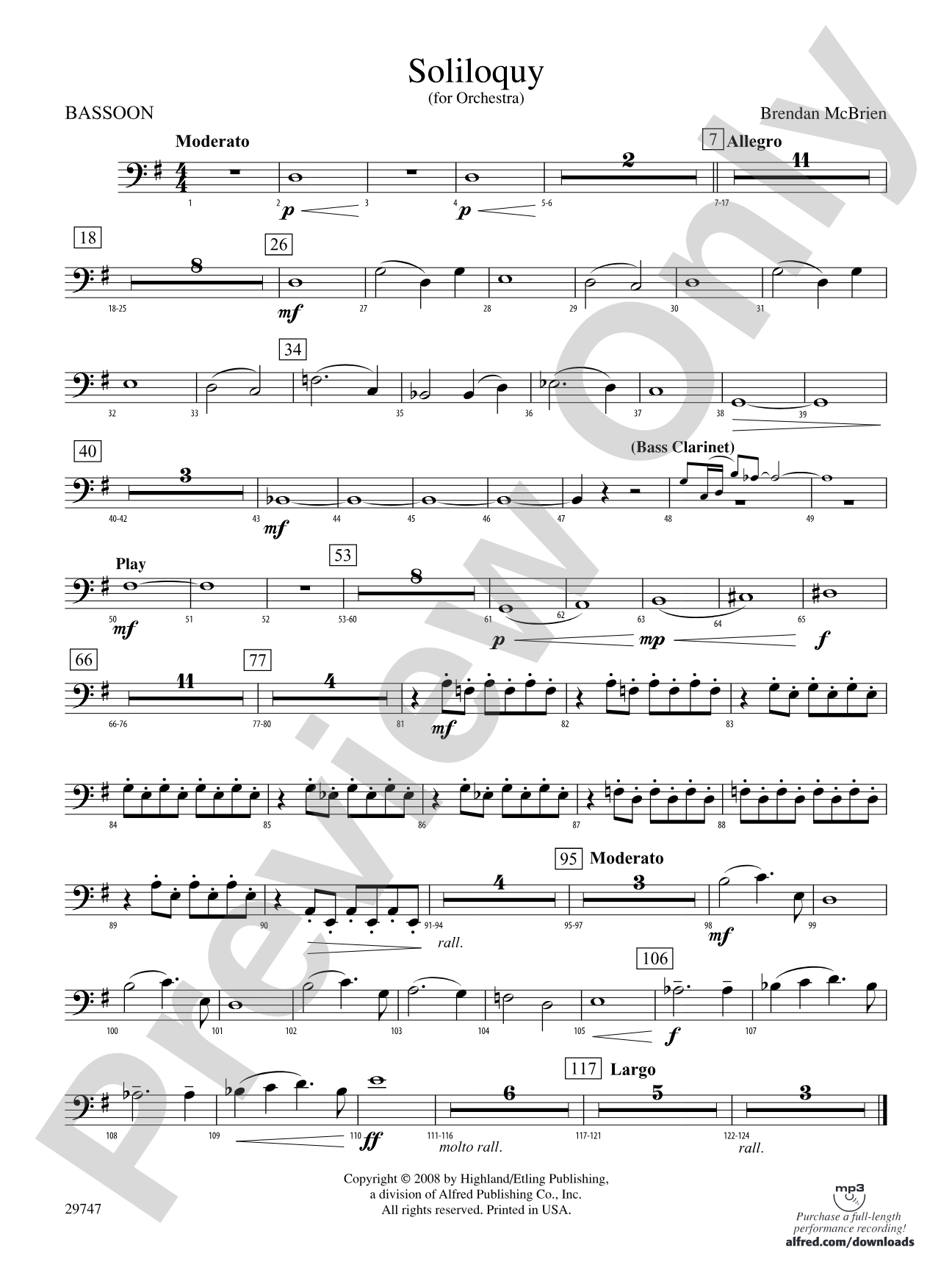 Soliloquy for Orchestra: Bassoon