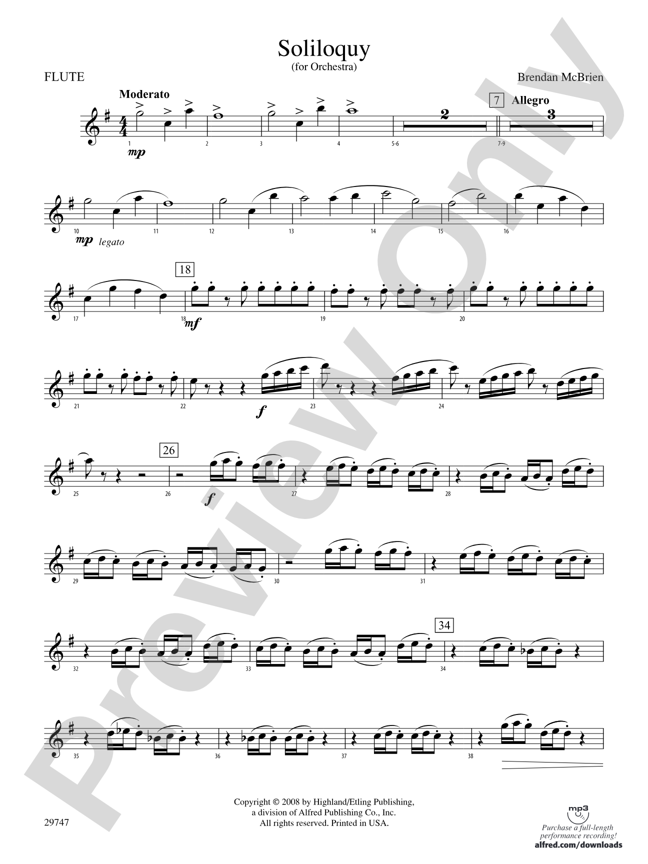 Soliloquy for Orchestra: Flute