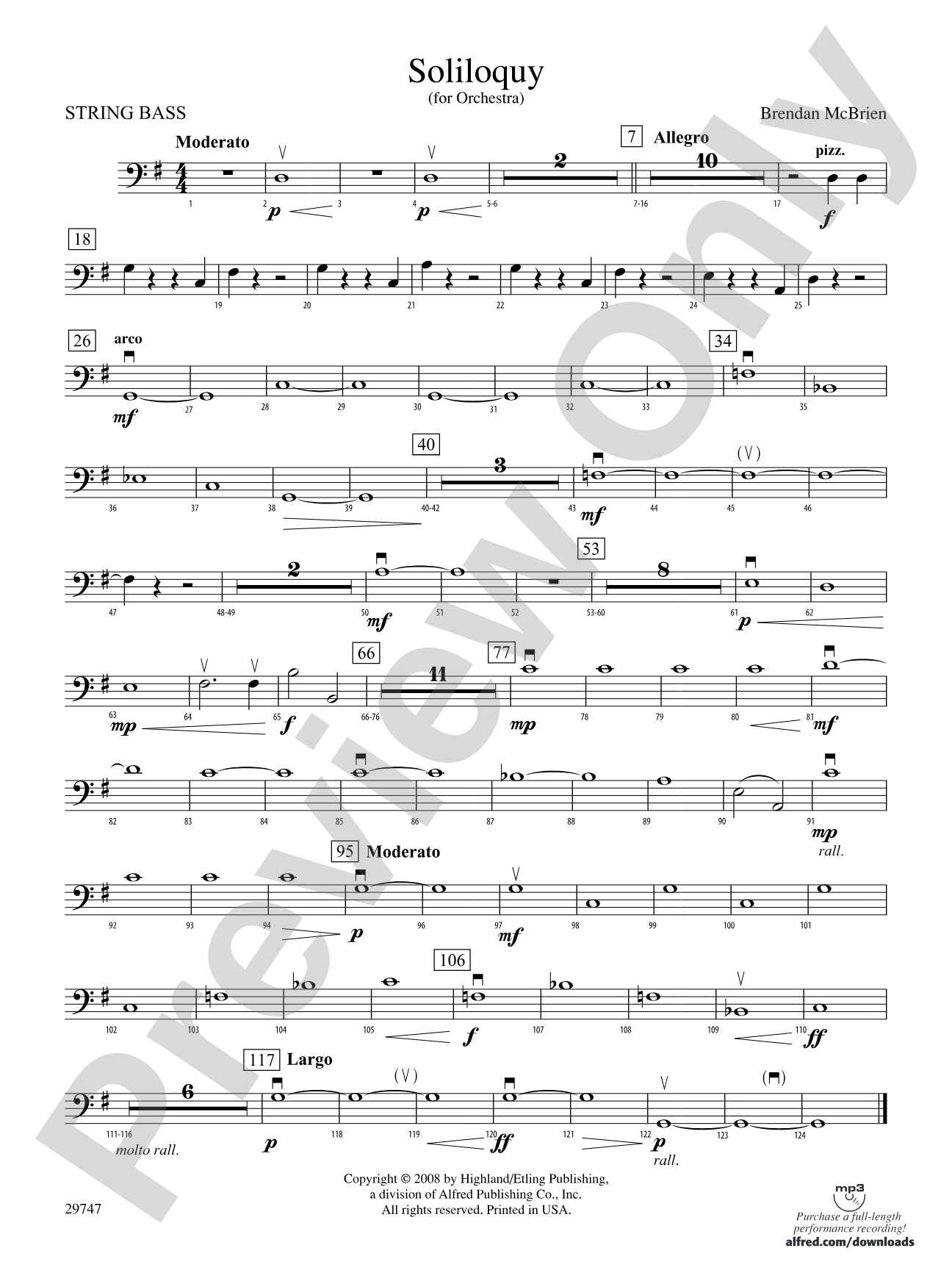 Soliloquy for Orchestra: String Bass